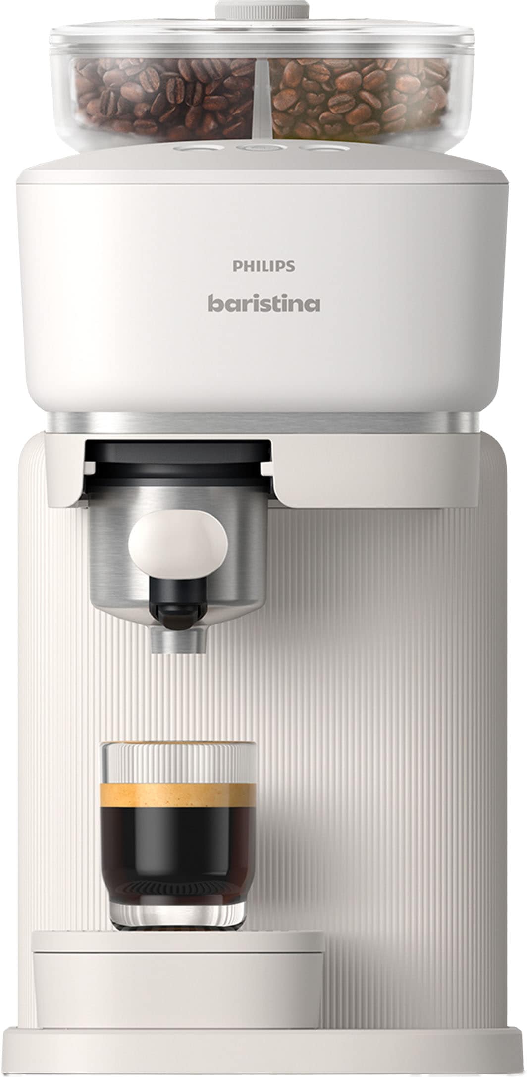 PHILIPS baristina Espressomaschine »mit Bean swap BAR320/00 mit Mahlwerk für ganze Bohnen« Doppelter Bohnenbehälter, 16 bar Pumpendruck, Naturweiß​