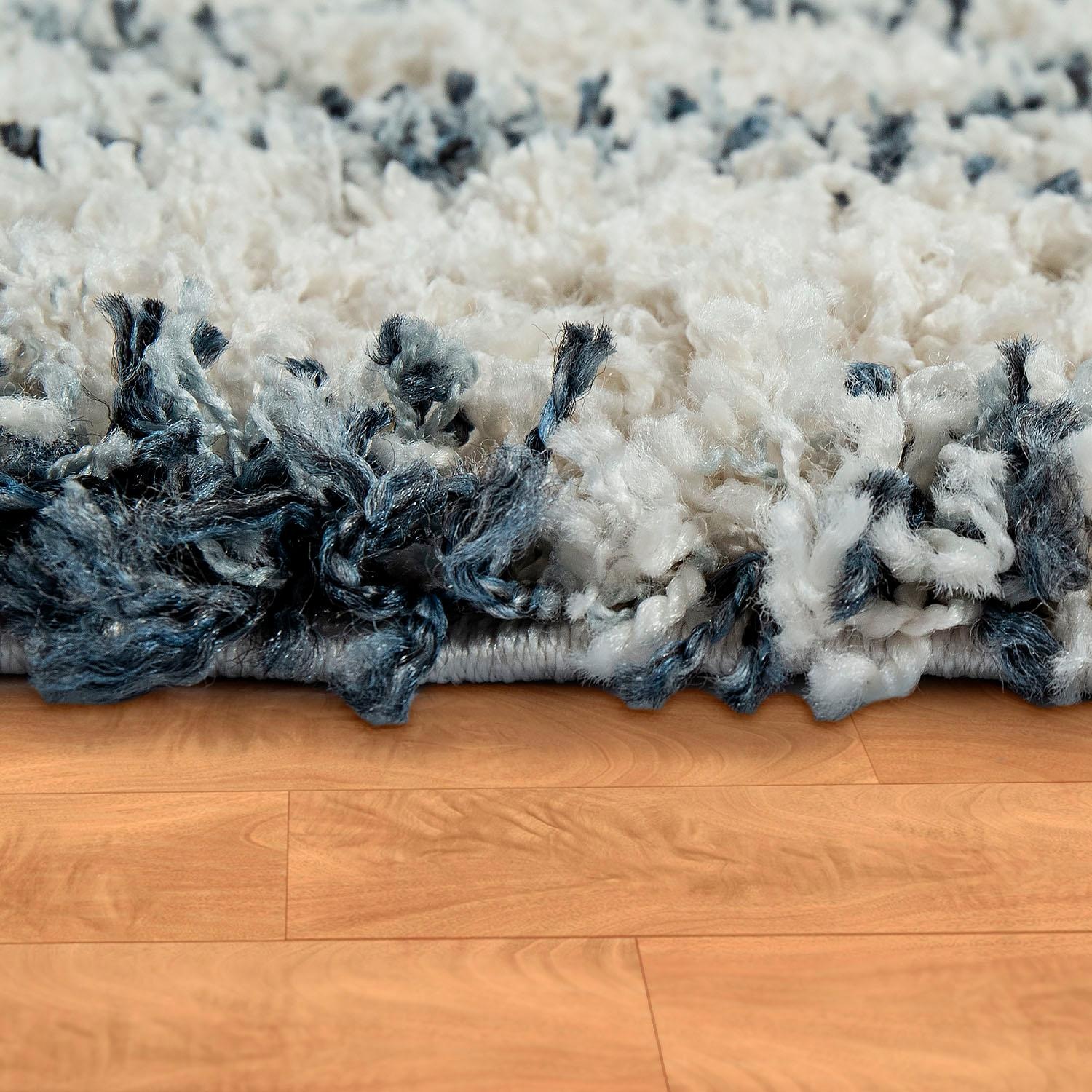 Paco Home Hochflor-Teppich »Nador 757«, rechteckig, 54 mm Höhe, weicher Shaggy mit Rauten Design und Fransen
