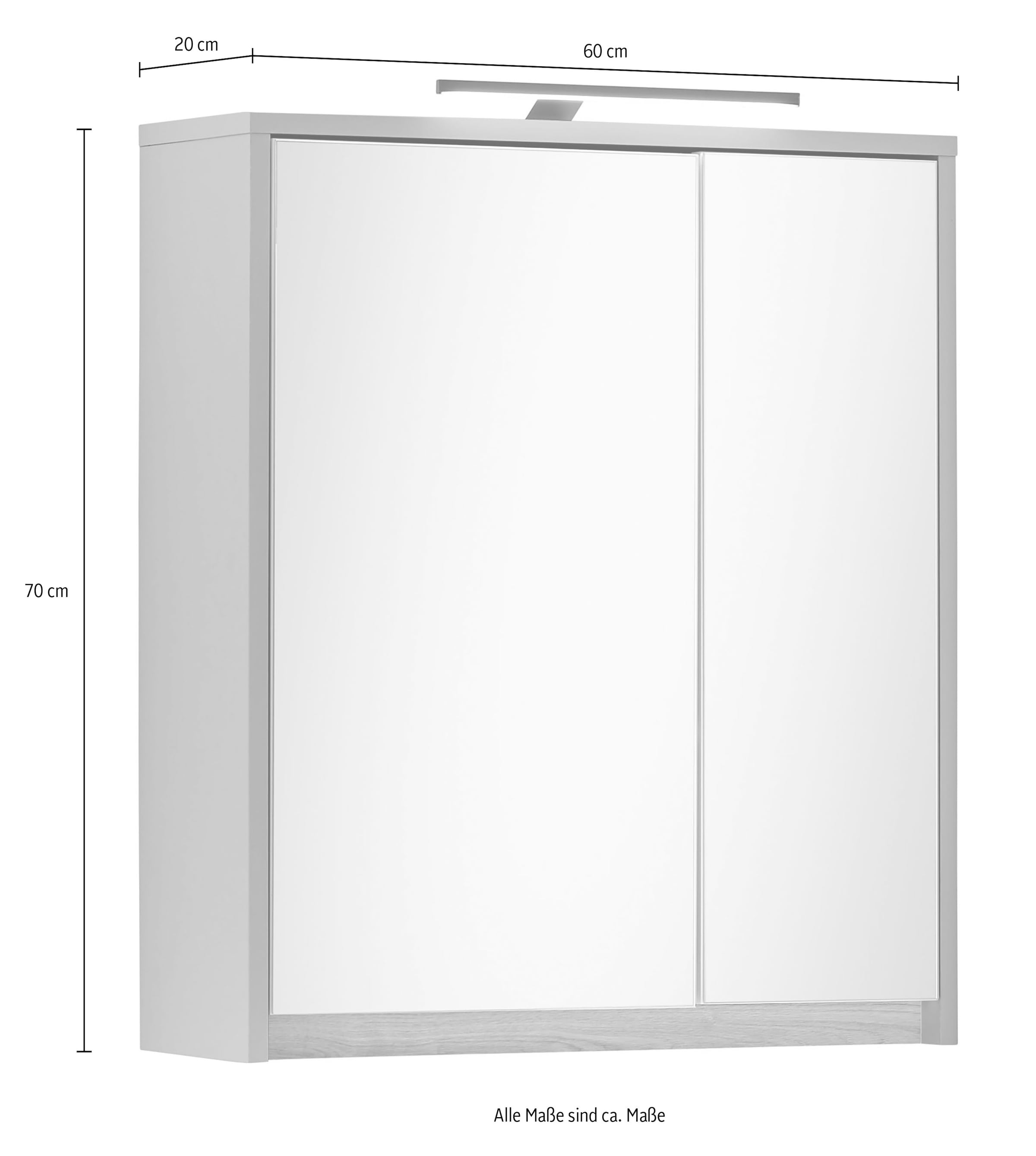 BASIC by Balculina Badezimmerspiegelschrank »Avanto B/H/T 60x70x20 cm« 1 Stk. tlg.