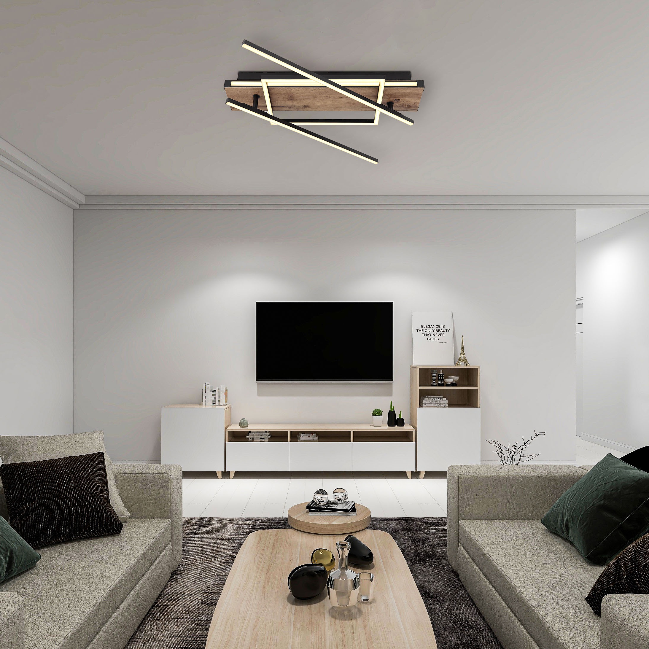 GLOBO LIGHTING LED Deckenleuchte »COLLI« LED-Modul Warmweiß Deckenlampe/Woh günstig online kaufen