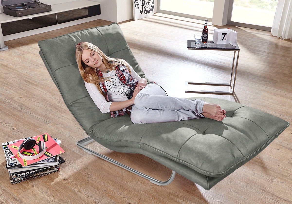 W.SCHILLIG Relaxliege »daily dreams« in Waffelkissen-Optik, wahlweise mit Motor, Freischwingergestell