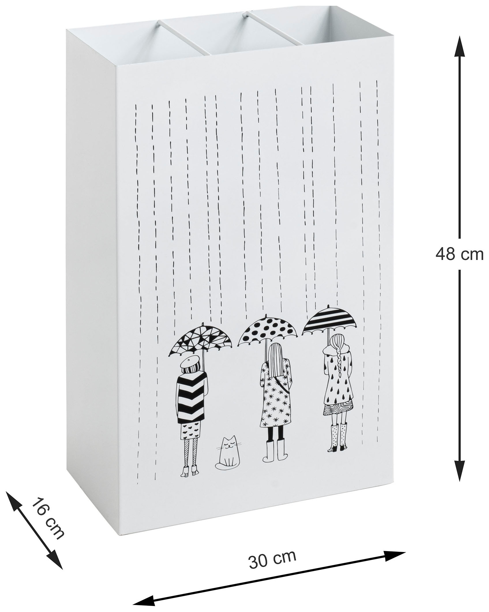 HAKU Schirmständer »Regenschirmständer, Schirmkorb« rechteckig - aus Metall Weiß - B/T/H 30/16/48 cm