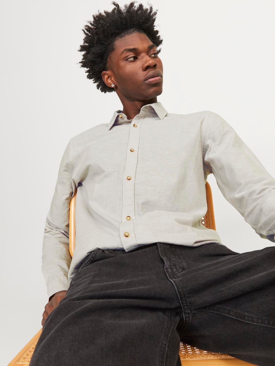Jack & Jones Langarmhemd »JJESUMMER LINEN BLEND SHIRT LS SN«