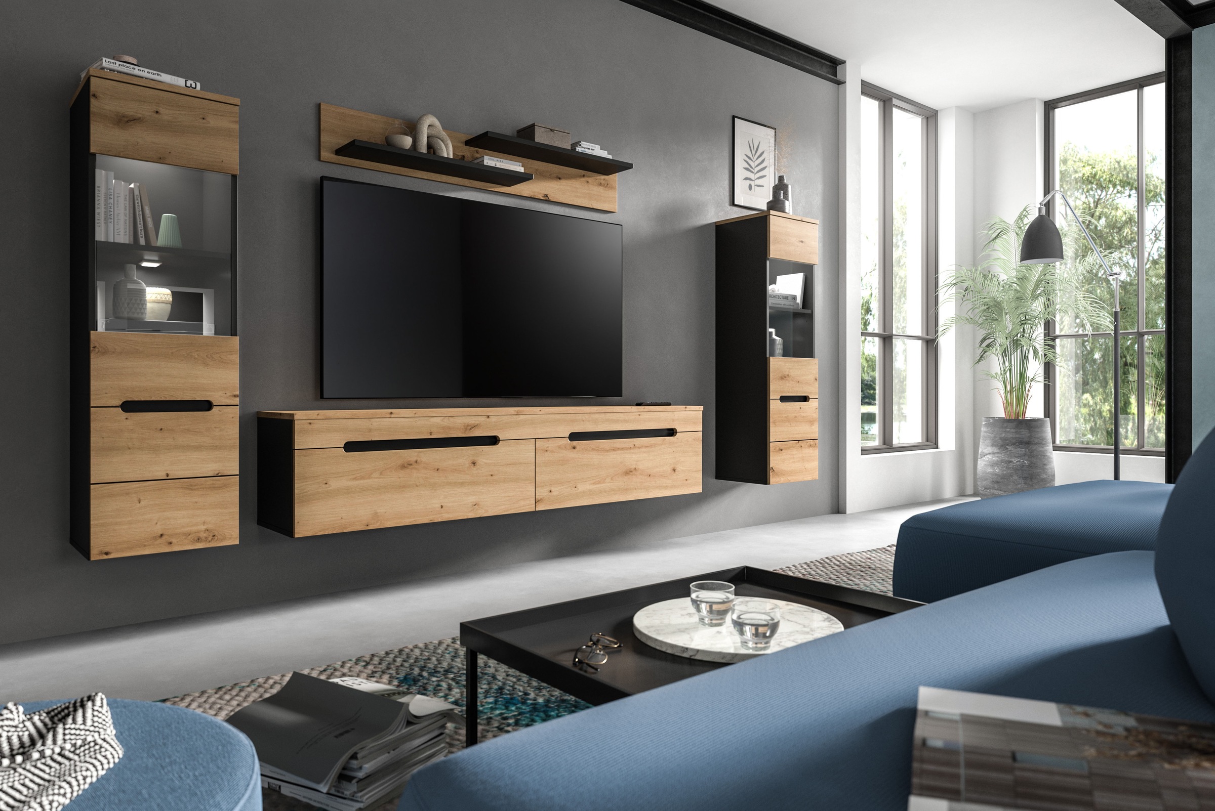 INOSIGN Wohnwand »REHAT, TOPSELLER!, 4-teilig, inkl. Beleuchtung, stehend o günstig online kaufen