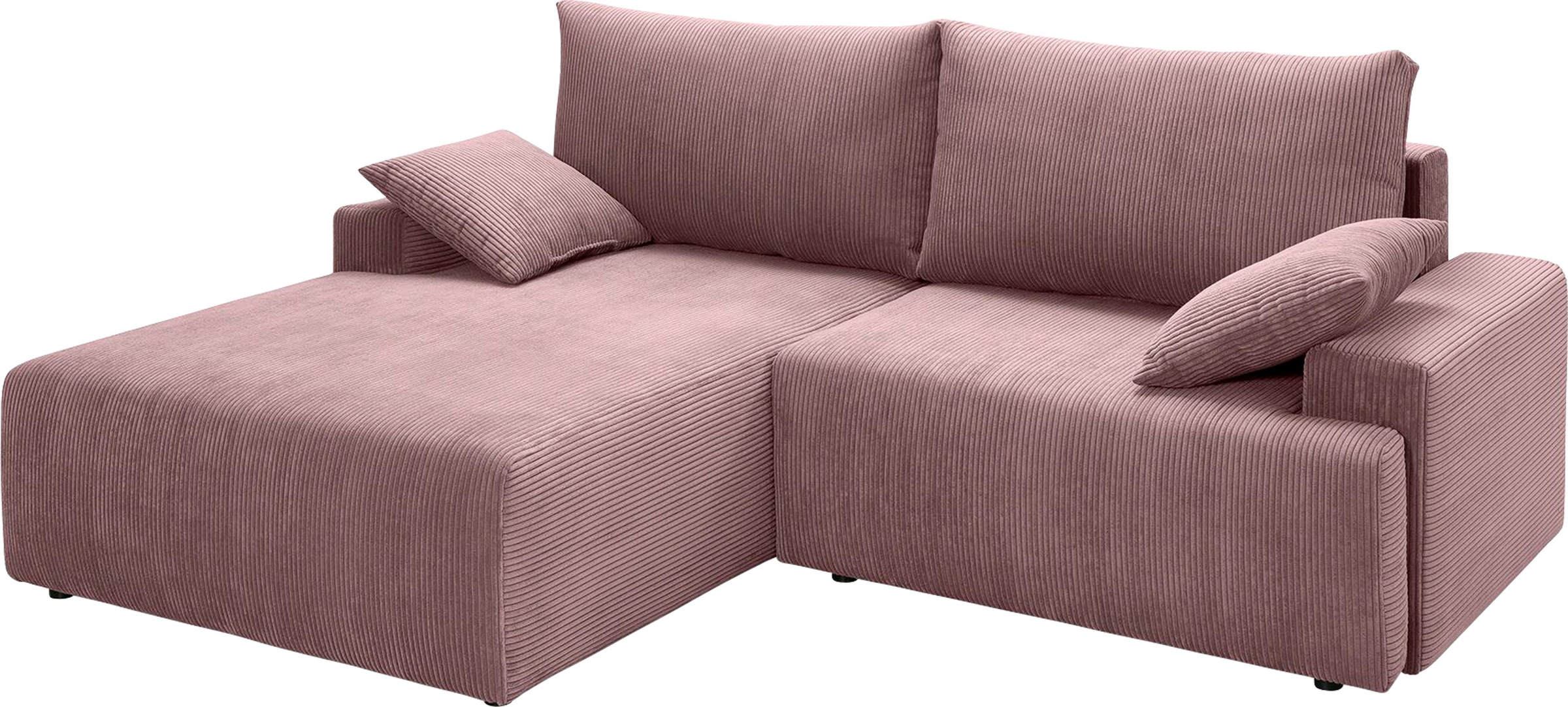 exxpo - sofa fashion Ecksofa »Orinoko, aktuelles Design und hoher Sitzkomfort, L-Form«, inkl. Bettfunktion und Bettkasten, schöne Farben im angesagten Cord