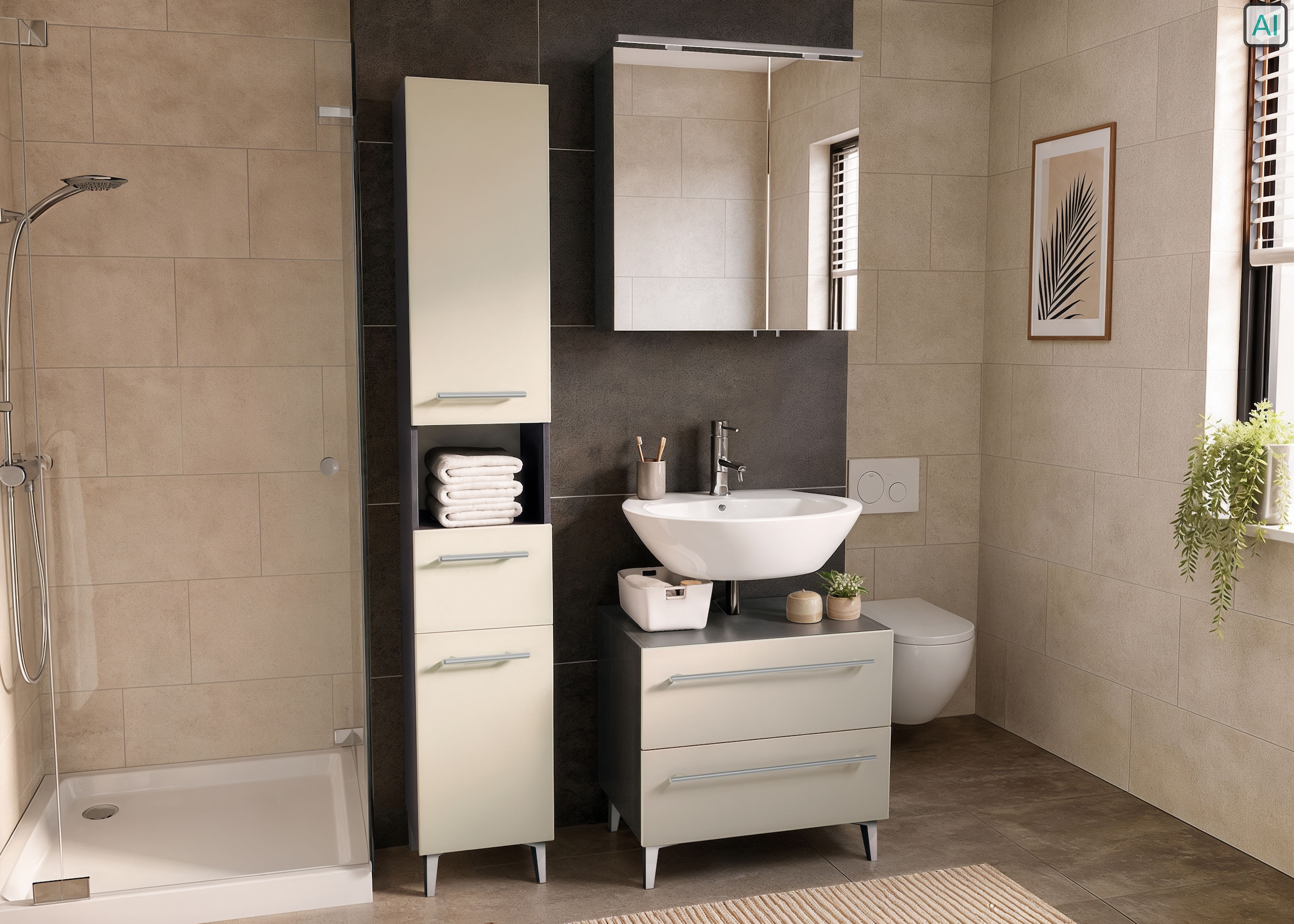 OPTIFIT Waschbeckenunterschrank »Pier« Breite 65 cm, schnelle Montage mit OPTIsnap