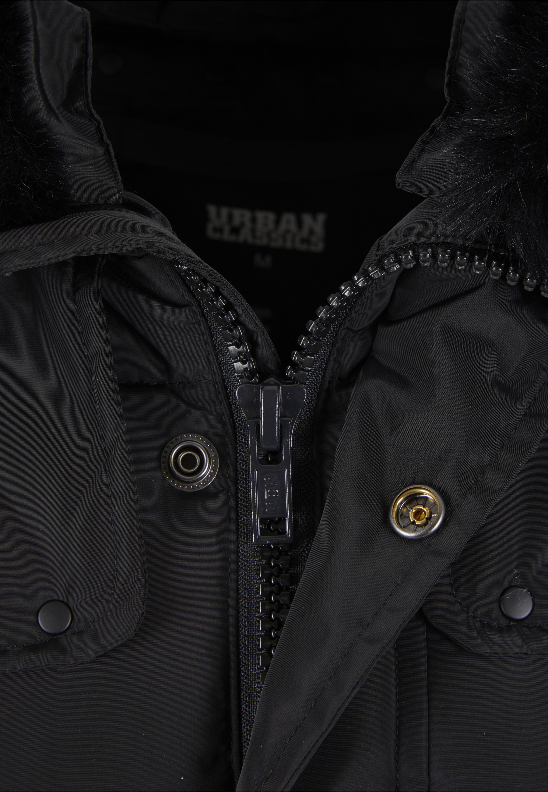 URBAN CLASSICS Winterjacke »Urban Classics Puffer Jacket With Detachable Fur Collar« 1 Stk. tlg. ohne Kapuze