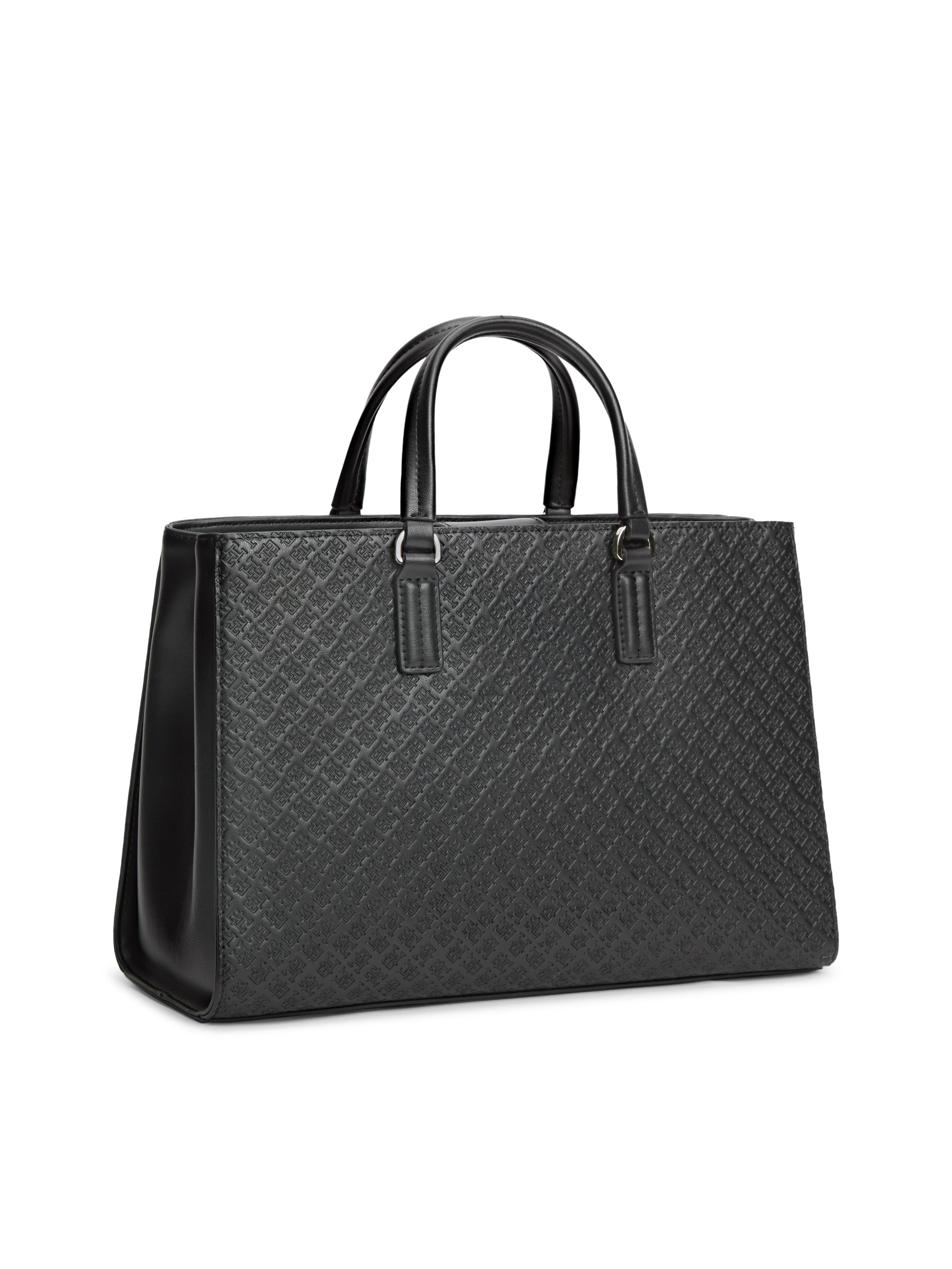 Tommy Hilfiger Henkeltasche »TH DAILY SATCHEL MONO« Damen Tragetasche, Handtasche mit Allover TH-Logoprägung