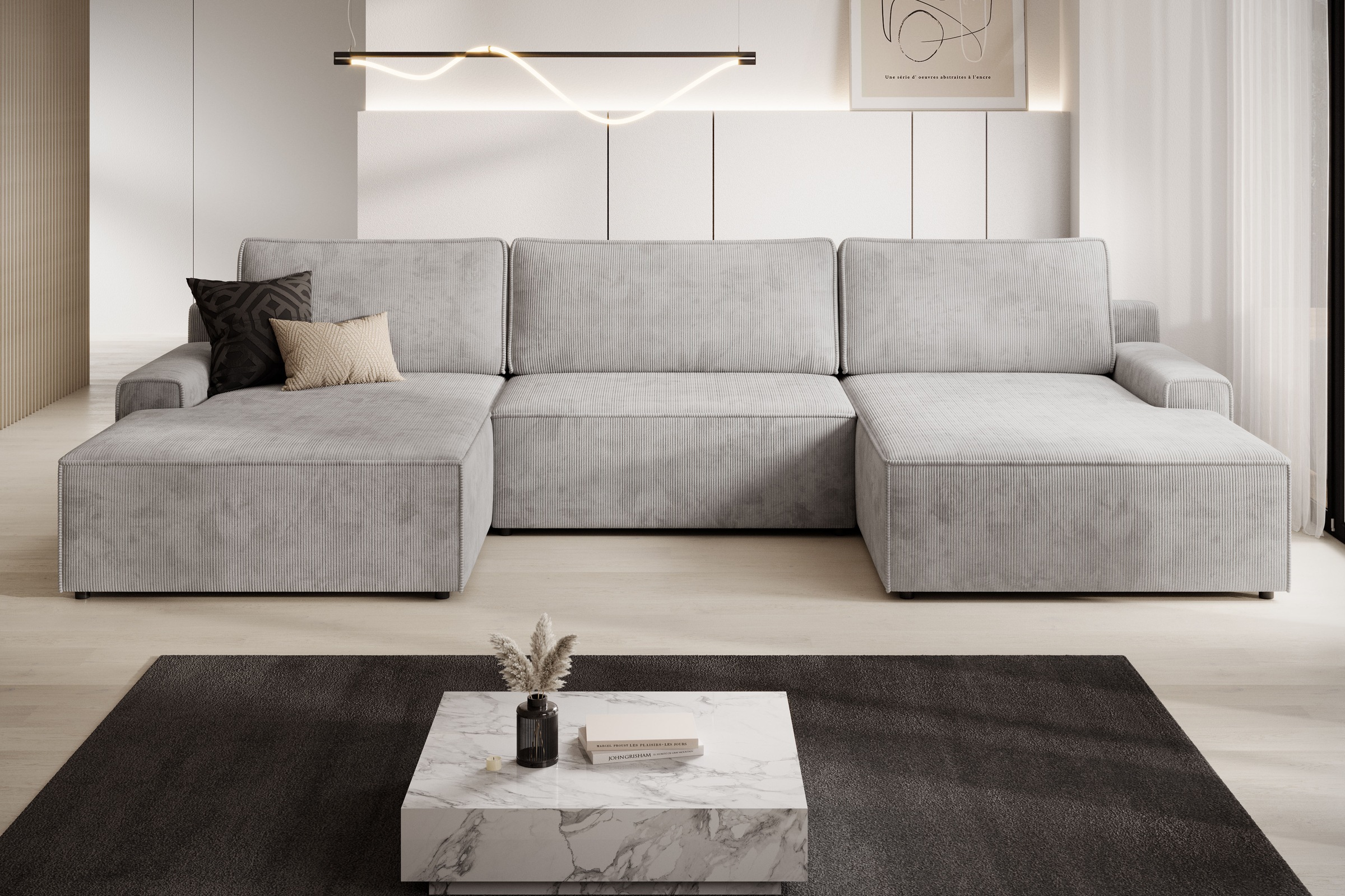 TRENDMANUFAKTUR Wohnlandschaft »Challenge, Schlafsofa mit Bettkasten, Couch in U-Form,...