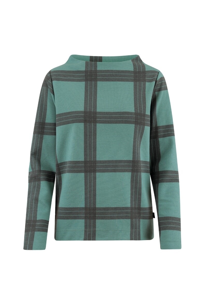 Trigema Sweatshirt »TRIGEMA Stehkragen Pullover mit Karo-Muster«