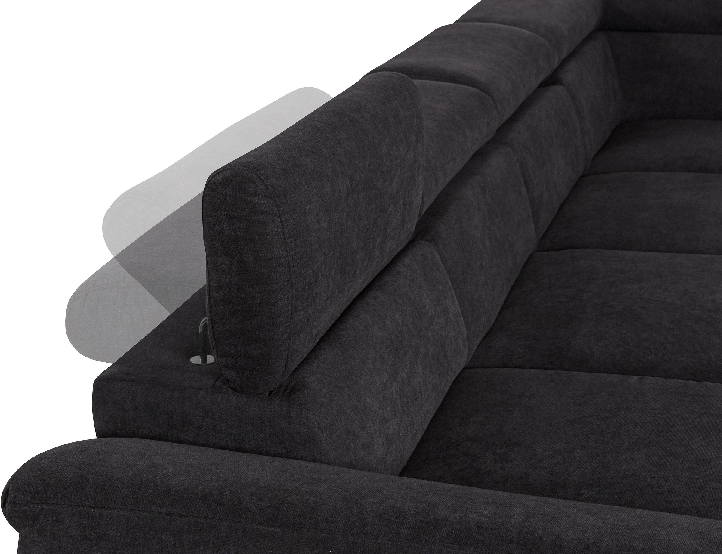 COTTA Polstergarnitur »Komaris U-Form«, (Set), Set bestehend aus: Wohnlandschaft mit Kopfteilverstellung & Hocker