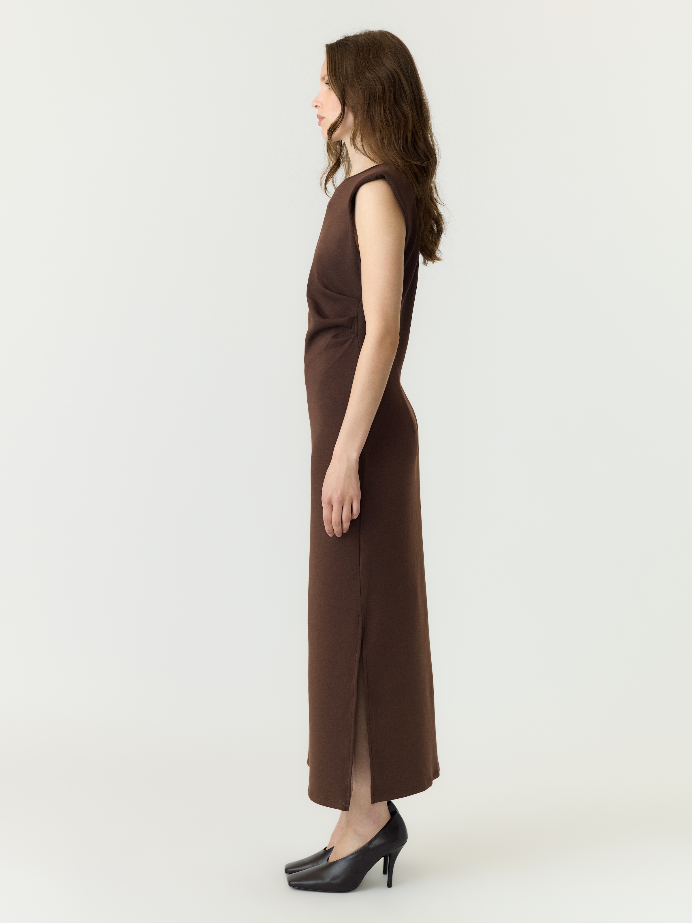 Y.A.S Maxikleid »YASPINA SL LONG DRESS NOOS« Baumwollmischung mit Stretch