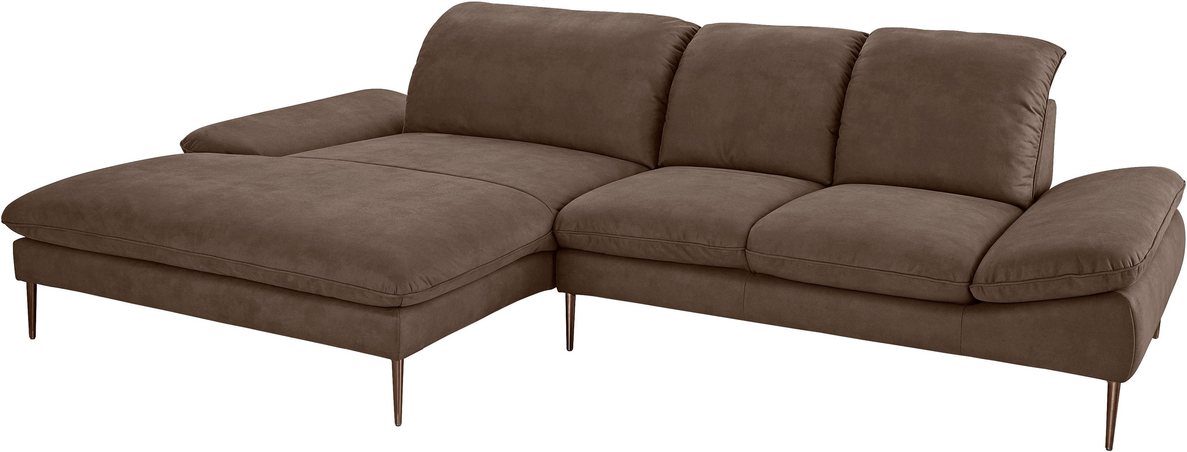 W.SCHILLIG Ecksofa »enjoy&MORE, Designsofa, bequem, zeitlos und elegant, L-Form«, Sitztiefenverstellung, Füße bronze pulverbeschichtet, Breite 310 cm