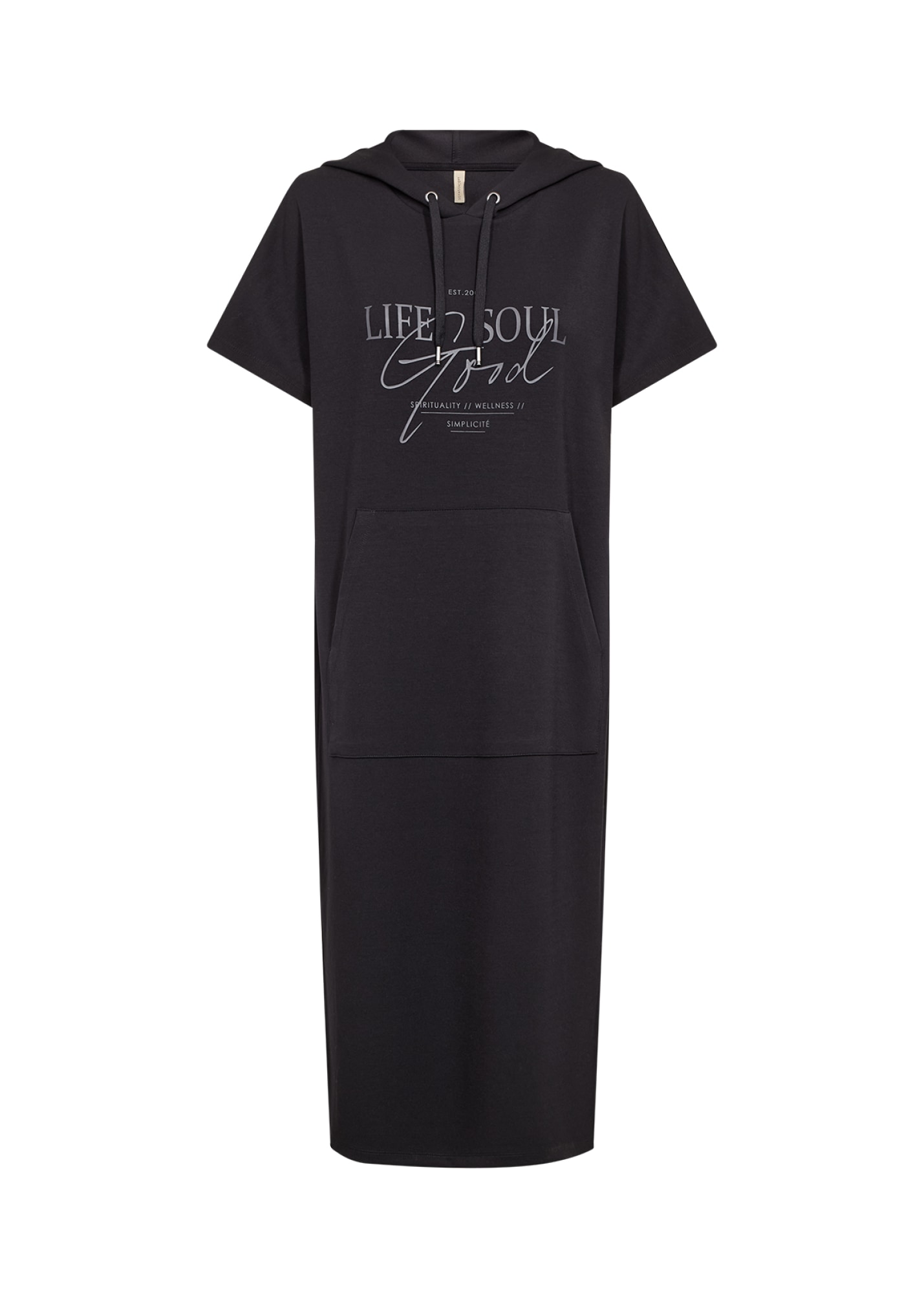 soyaconcept Shirtkleid »SC-BANU 302« Kängurutasche Materialmix mit Stretch, Kapuze