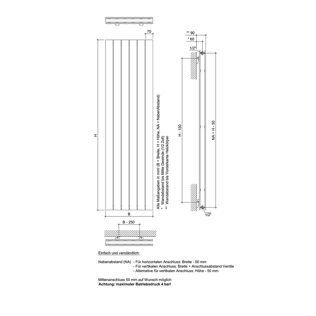 Ximax Paneelheizkörper »P1 Duplex 595 mm x 1200 mm«