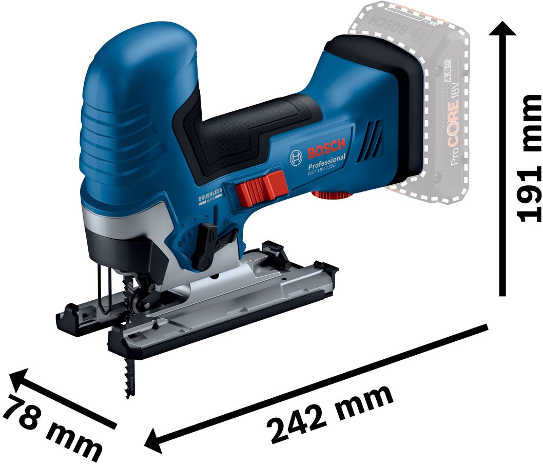 Bosch Professional Akku-Stichsäge »»GST 18V-125 S««, in L-BOXX 136, ohne Akku, ohne Ladegerät