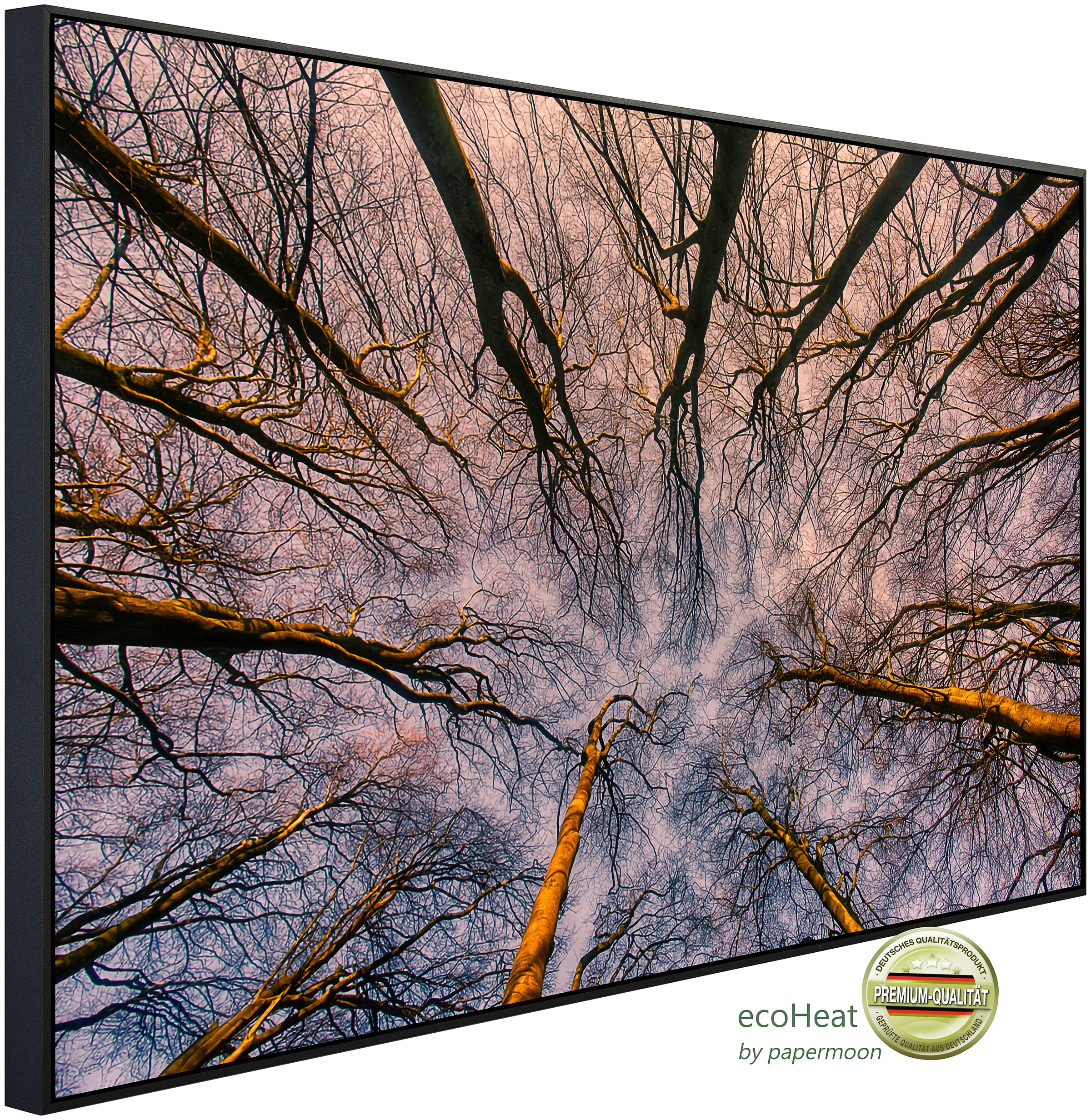 Papermoon Infrarotheizung »Sonnenaufgang durch den Wald.«, sehr angenehme S günstig online kaufen