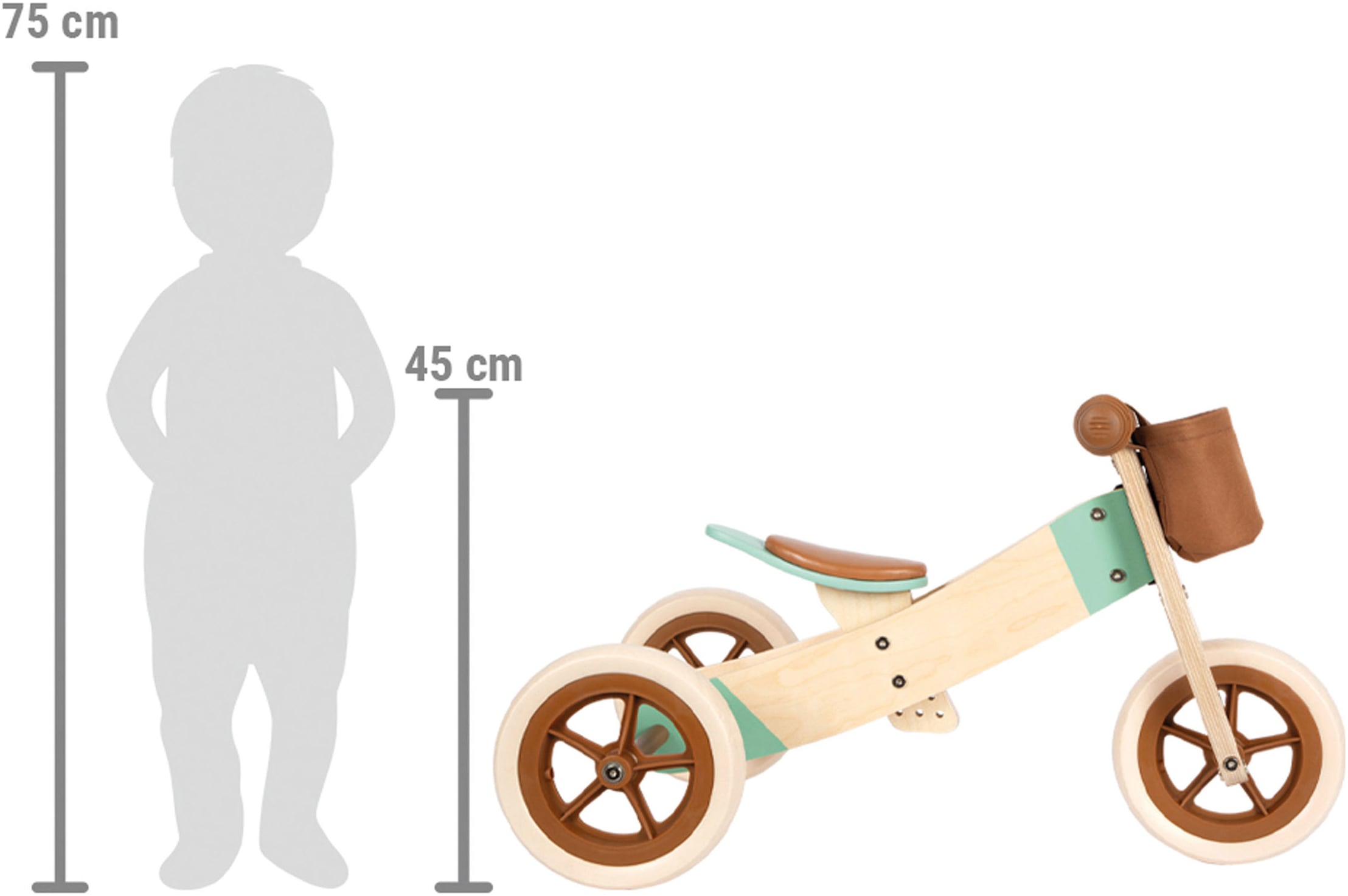 Small Foot Laufrad »Maxi braun«, mitwachsend