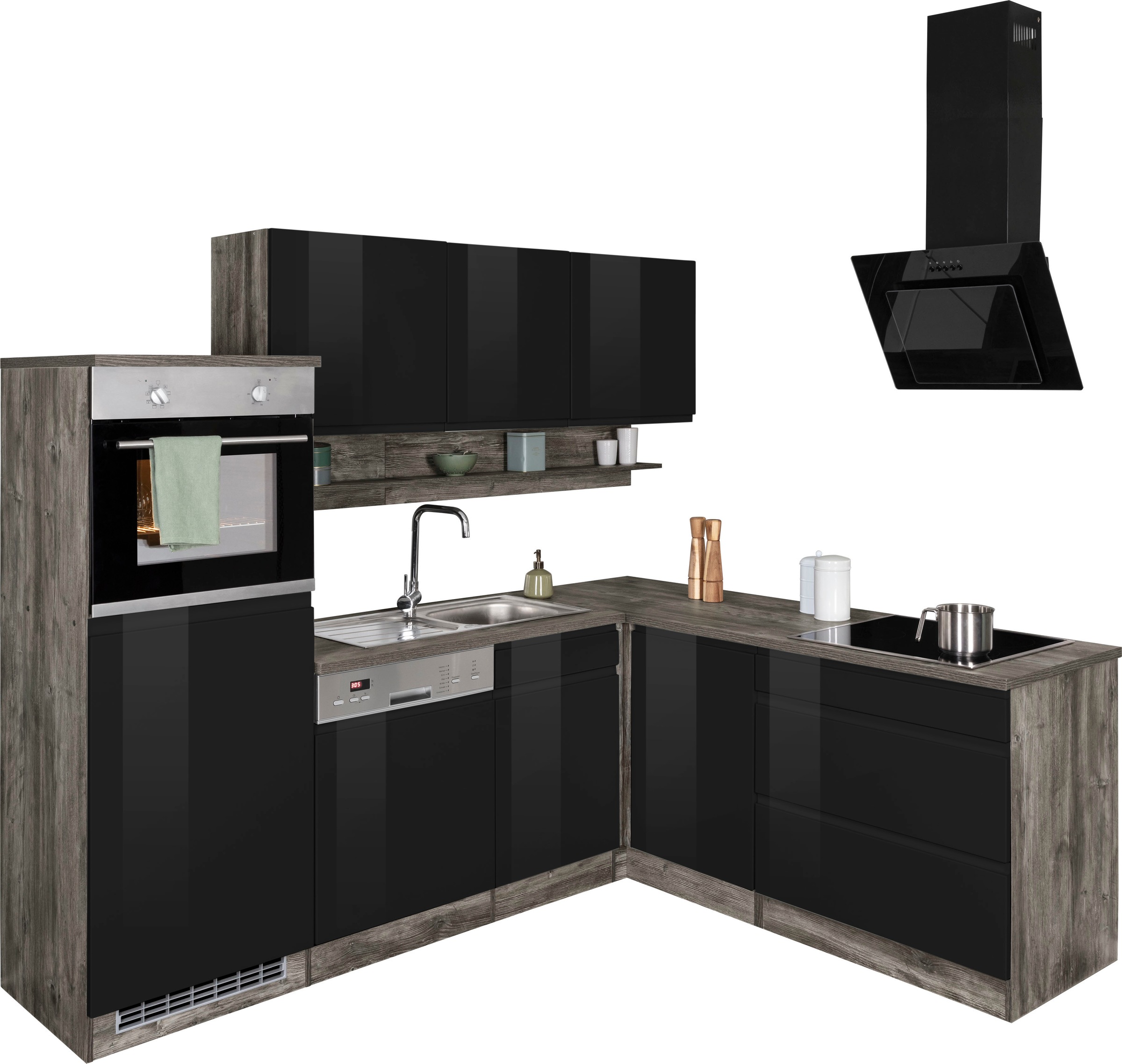 KOCHSTATION Winkelküche "KS-Virginia" Stellbreite 230/190 cm, mit E-Geräten günstig online kaufen
