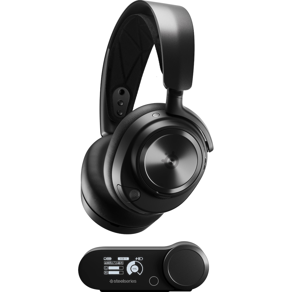 SteelSeries Gaming-Headset »Arctis Nova Pro Wireless«, Bluetooth-Wireless, Mikrofon abnehmbar-Noise-Cancelling