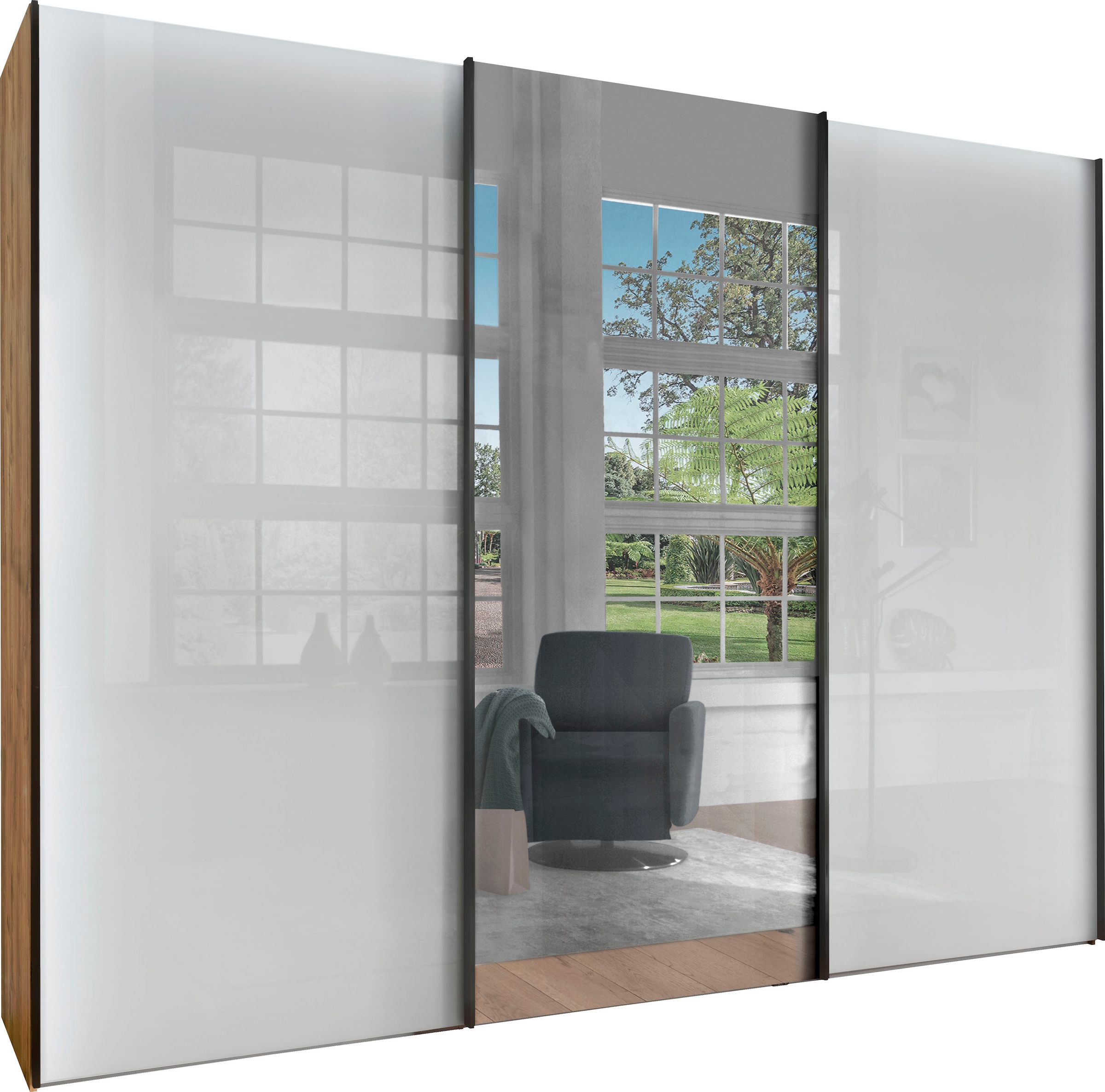 WIEMANN Schwebetürenschrank »Monaco«, hochwertige Glas- und Spiegelfront