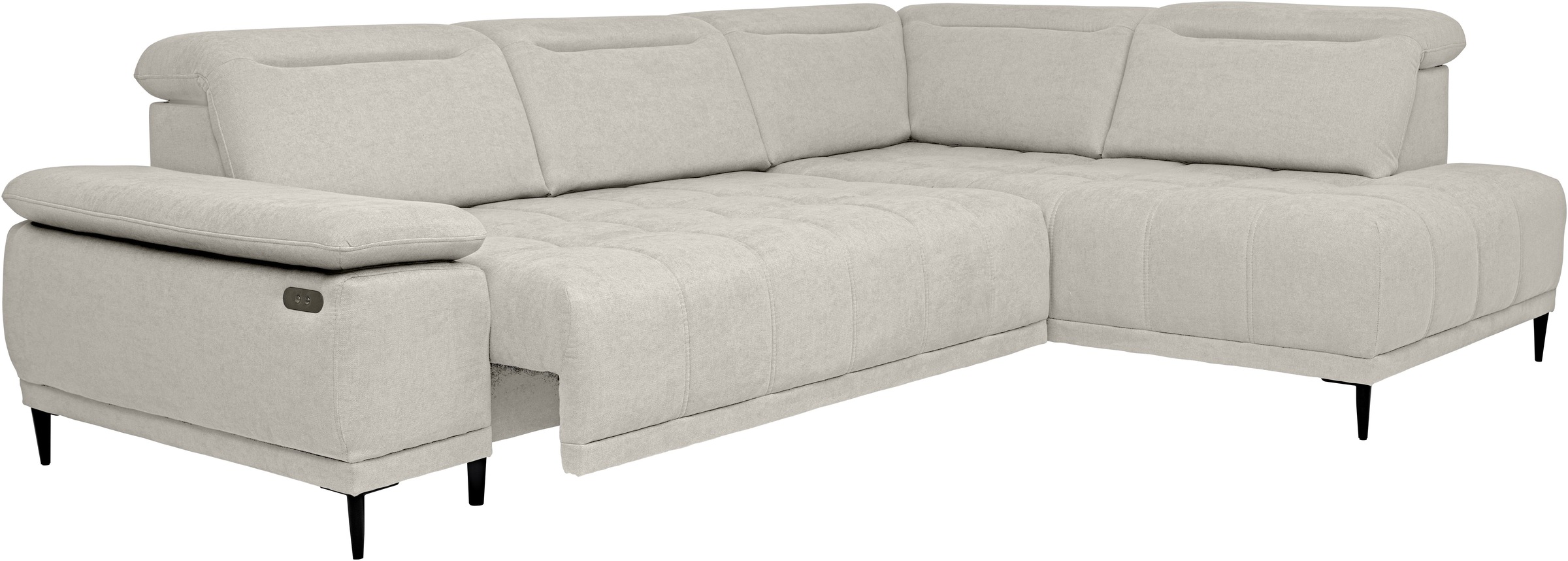 WERK2 Ecksofa »Focus-L 204 x 278 cm inkl. Komfortfunktionen, bequem, bodenfrei« Luxus-Microfaser, L-Form, elektrische Sitztiefenverstellung