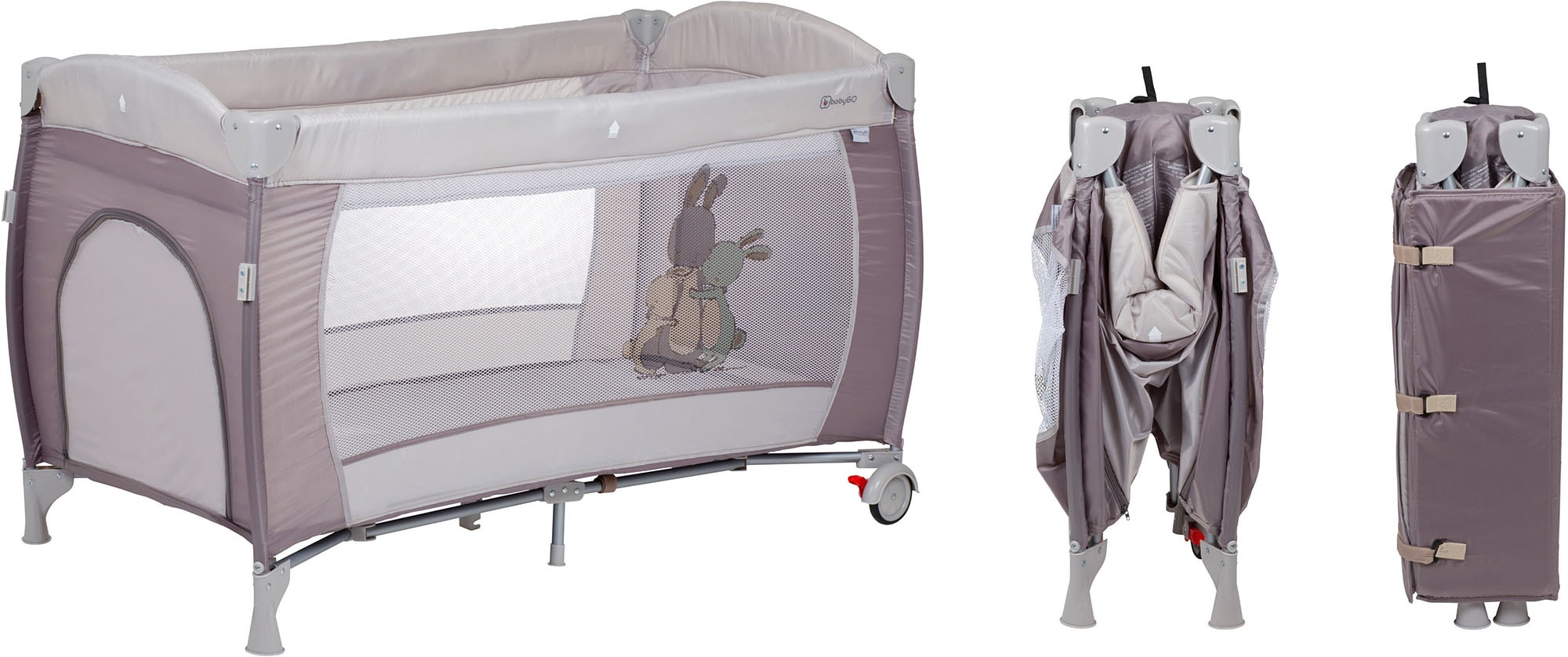 BabyGo Baby-Reisebett »Sleeper Deluxe, beige«, mit Musik-Mobile