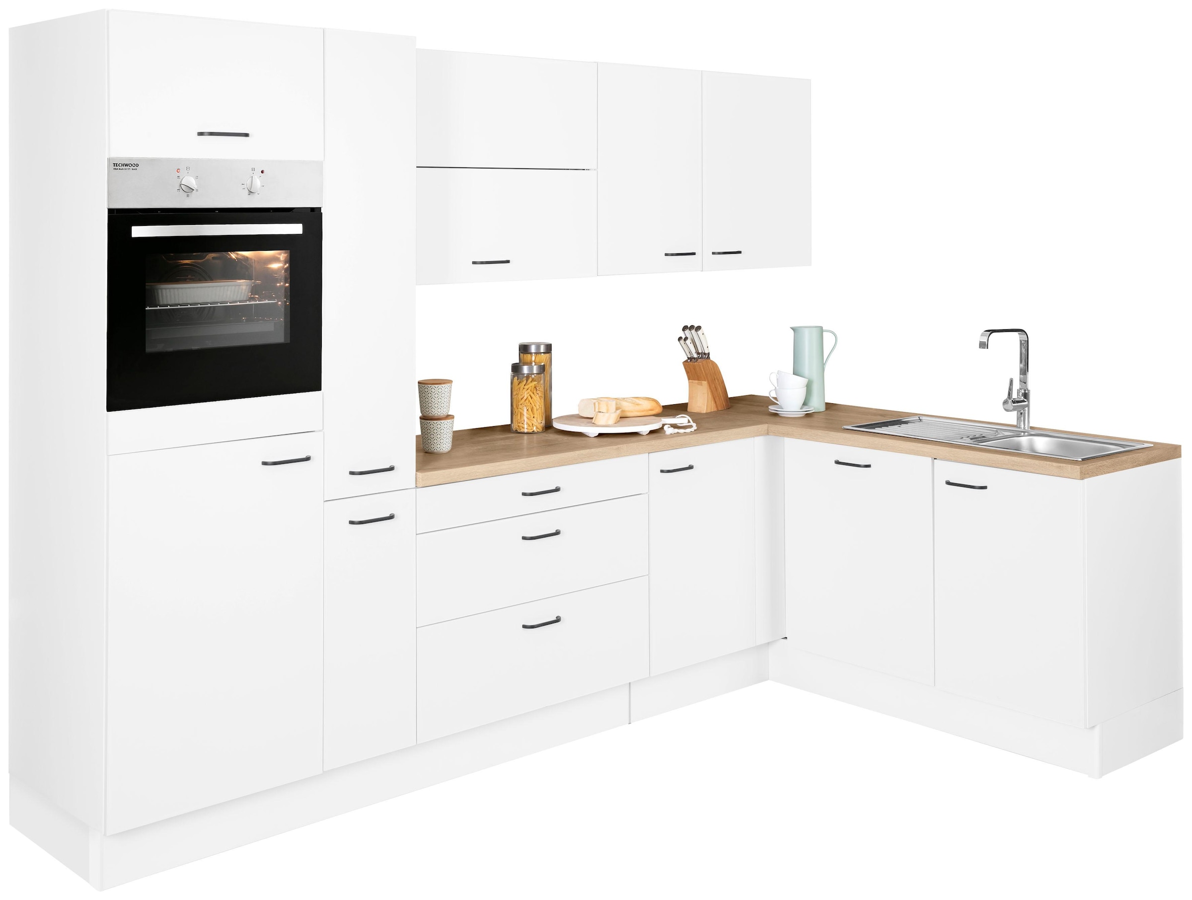 OPTIFIT Winkelküche »Elga« Premium-Küche mit Soft-Close-Funktion, Stellbreite 265 x 175 cm