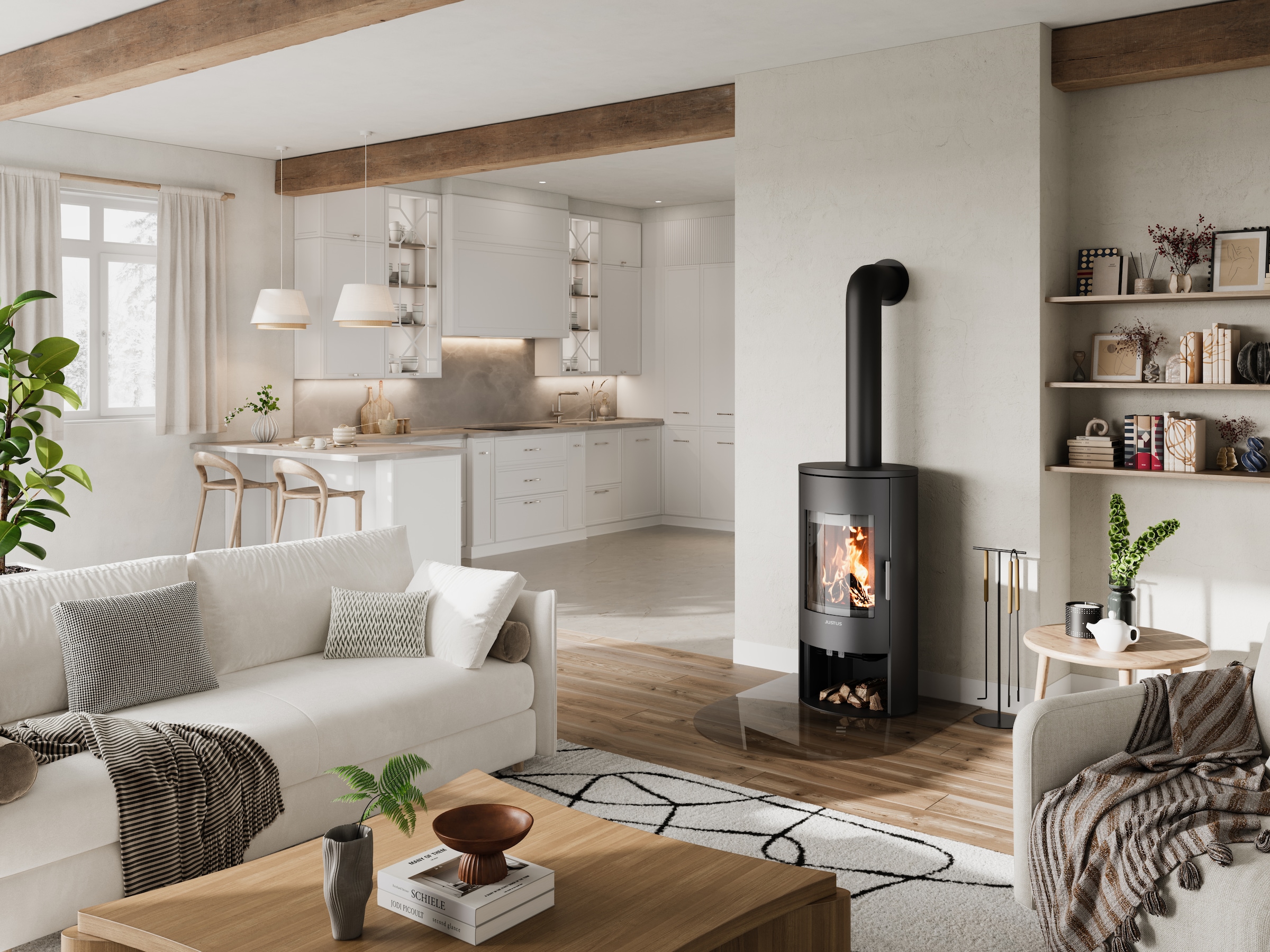 JUSTUS Kaminofen »Kaya 7« skandinavisches Design,  Aufstellort in deinem Zuhause