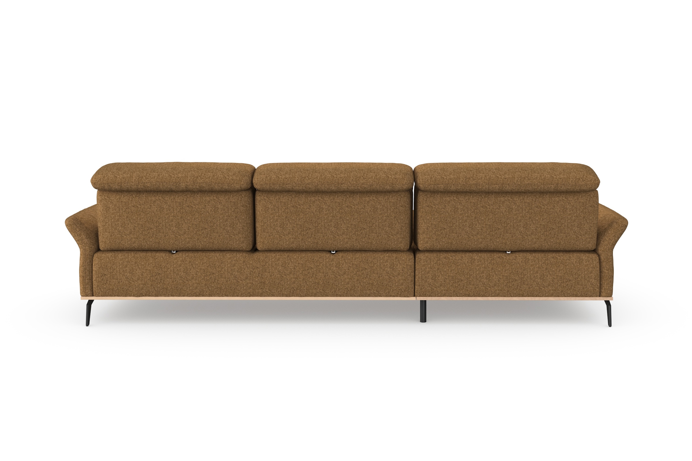 Places of Style Ecksofa »Fjord L-Form«, massiv, wahlweise mit Armlehnfunktion, Kopf- Sitztiefenverstellung