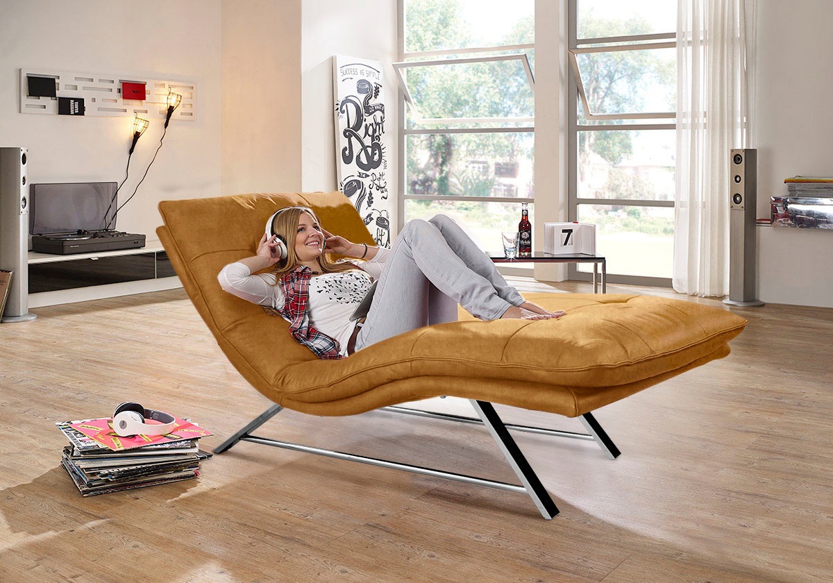 W.SCHILLIG Relaxliege »daily dreams«, in Waffelkissen-Optik, wahlweise mit Motor, Kufengestell, in 2 Breiten