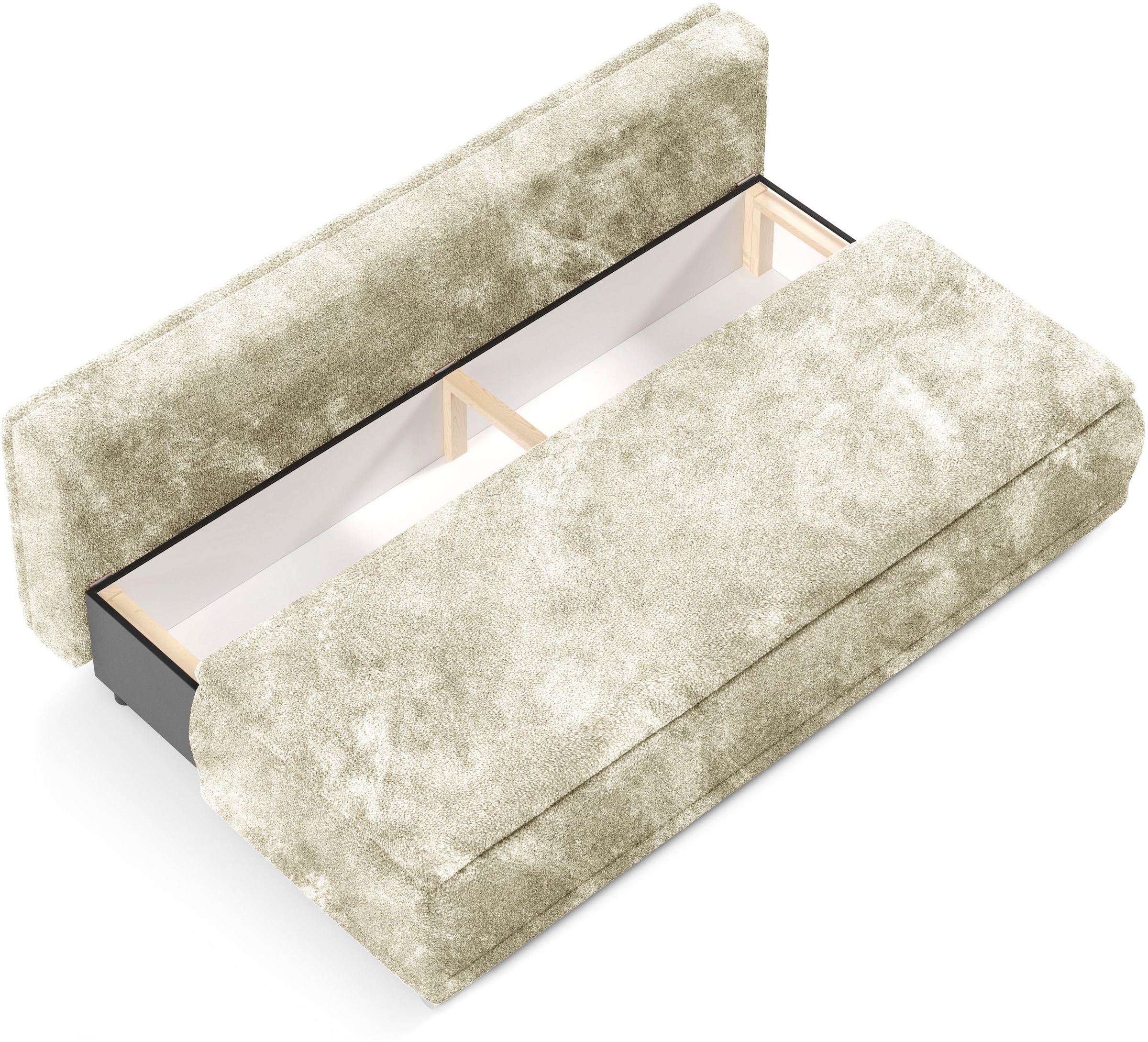 WERK2 Schlafsofa »Biggi, komfortabel und elegant, Breite 206cm,«, 2-Sitzer Sofa & Schlafcouch mit Bettkasten