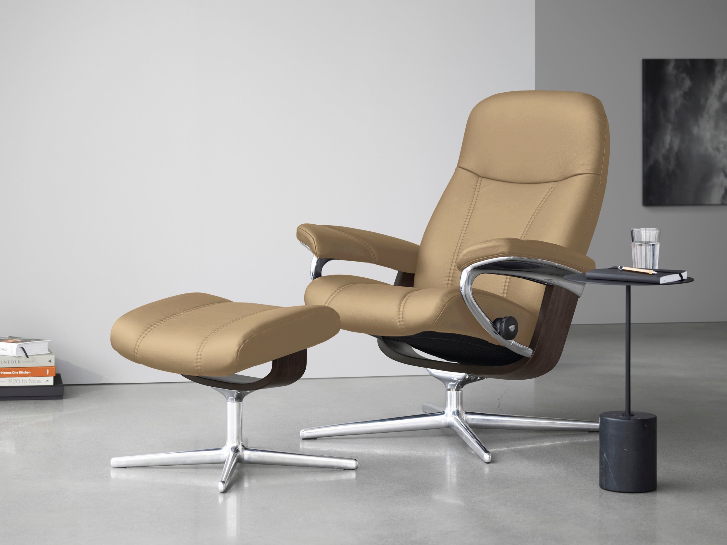 Stressless® Fußhocker »Consul«, mit Cross Base, Größe S, M & L, Holzakzent Wenge
