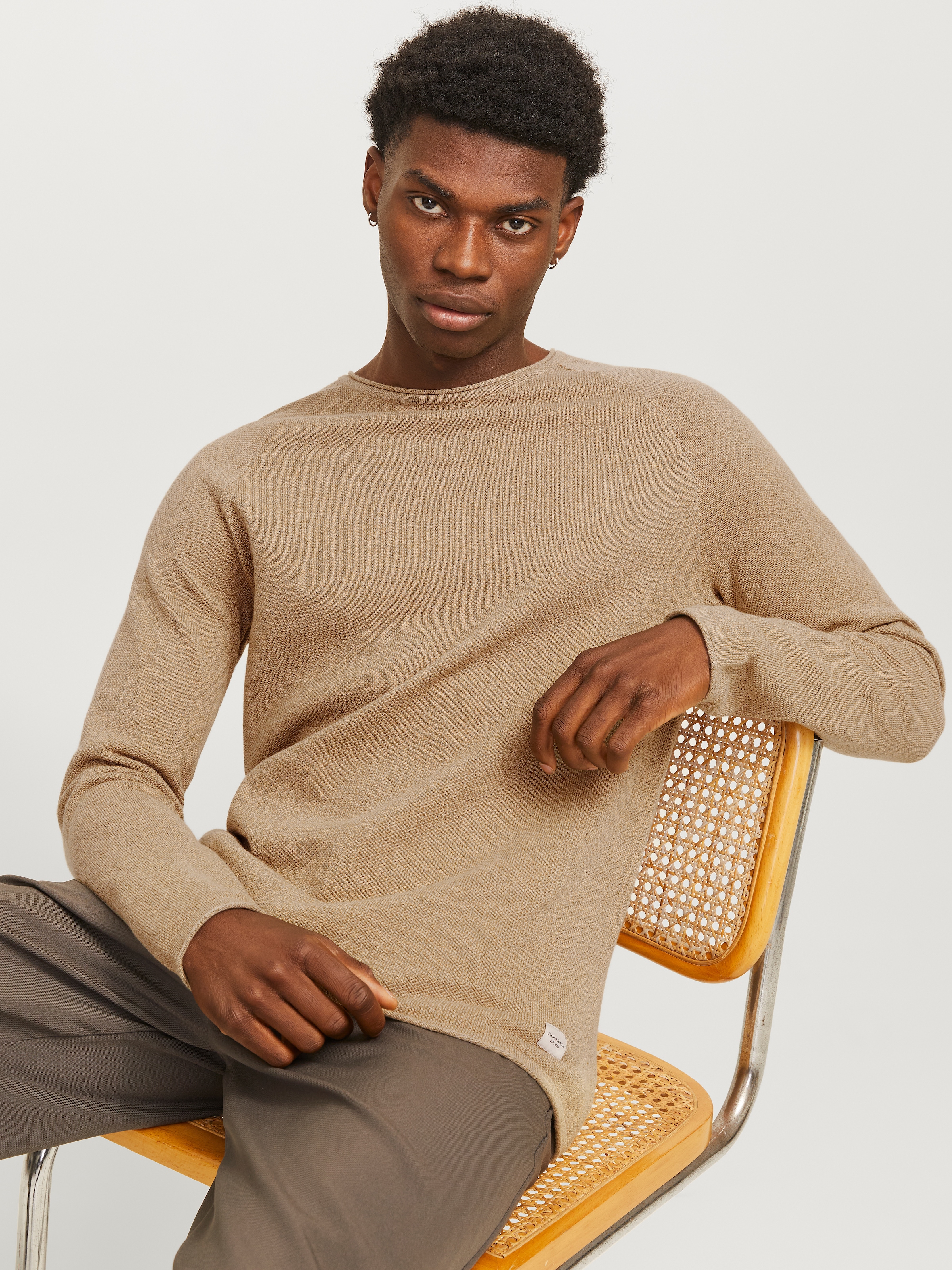 Jack & Jones Rundhalspullover »JJEHILL KNIT CREW NECK NOOS«, mit Strukturstrick