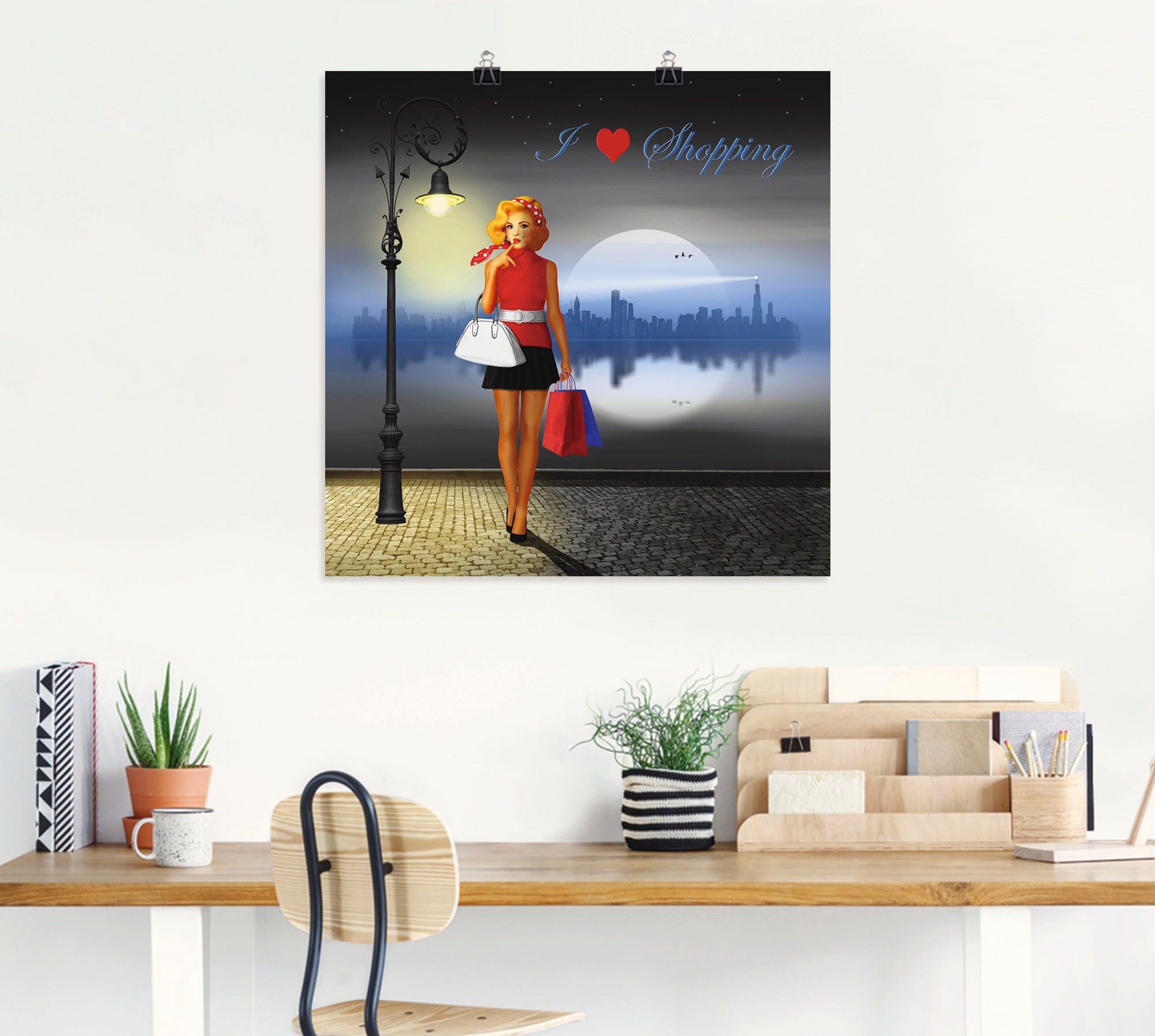 Artland Wandbild »Ich liebe Einkaufen«, Mode, (1 St.), als Alubild, Outdoorbild, Poster in verschied. Größen