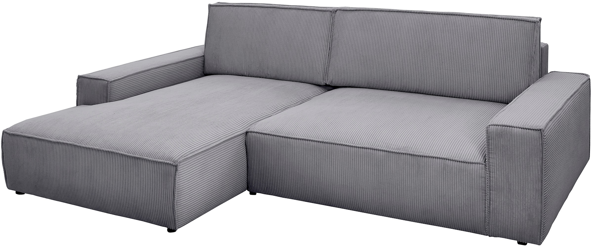 Home affaire Ecksofa »NEU: SHERWOODL XXL 284, Big-Sofa L-Form, tiefe Sitzfläche 95 cm, Cord,«, Leinenoptik, Recamiere rechts/links, auch als Schlafsofa stellbar