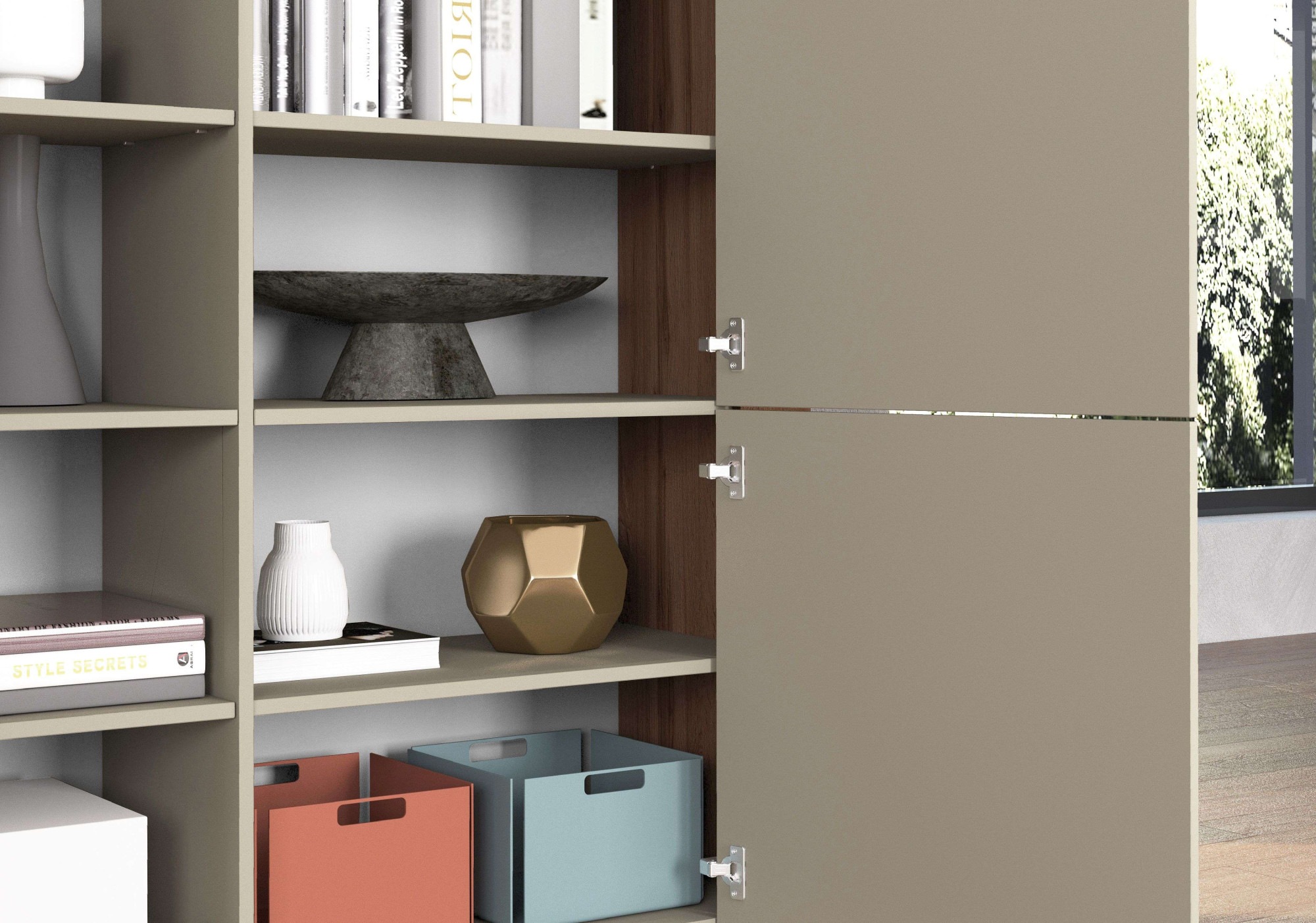 INOSIGN Highboard »CHRONOS Breite 140 cm mit 4 Türen und 8 Fächer 'Made in Italy'«, (1 St.), Hohes Sideboard, Kommode, Schrank, Grifflos mit Push to Open