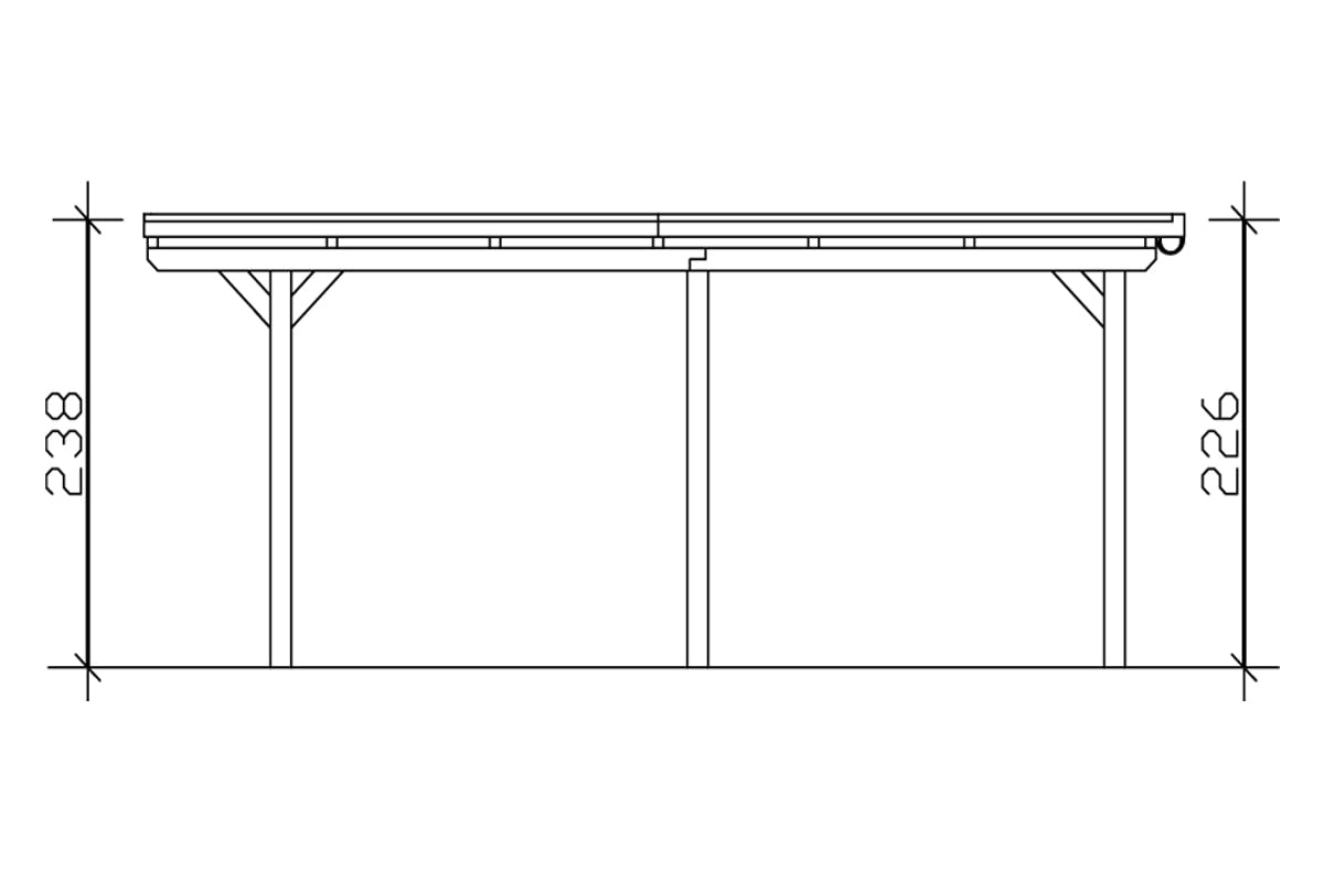 Skanholz Einzelcarport »Emsland«, Leimholz-Nordisches Fichtenholz, 291 cm, natur