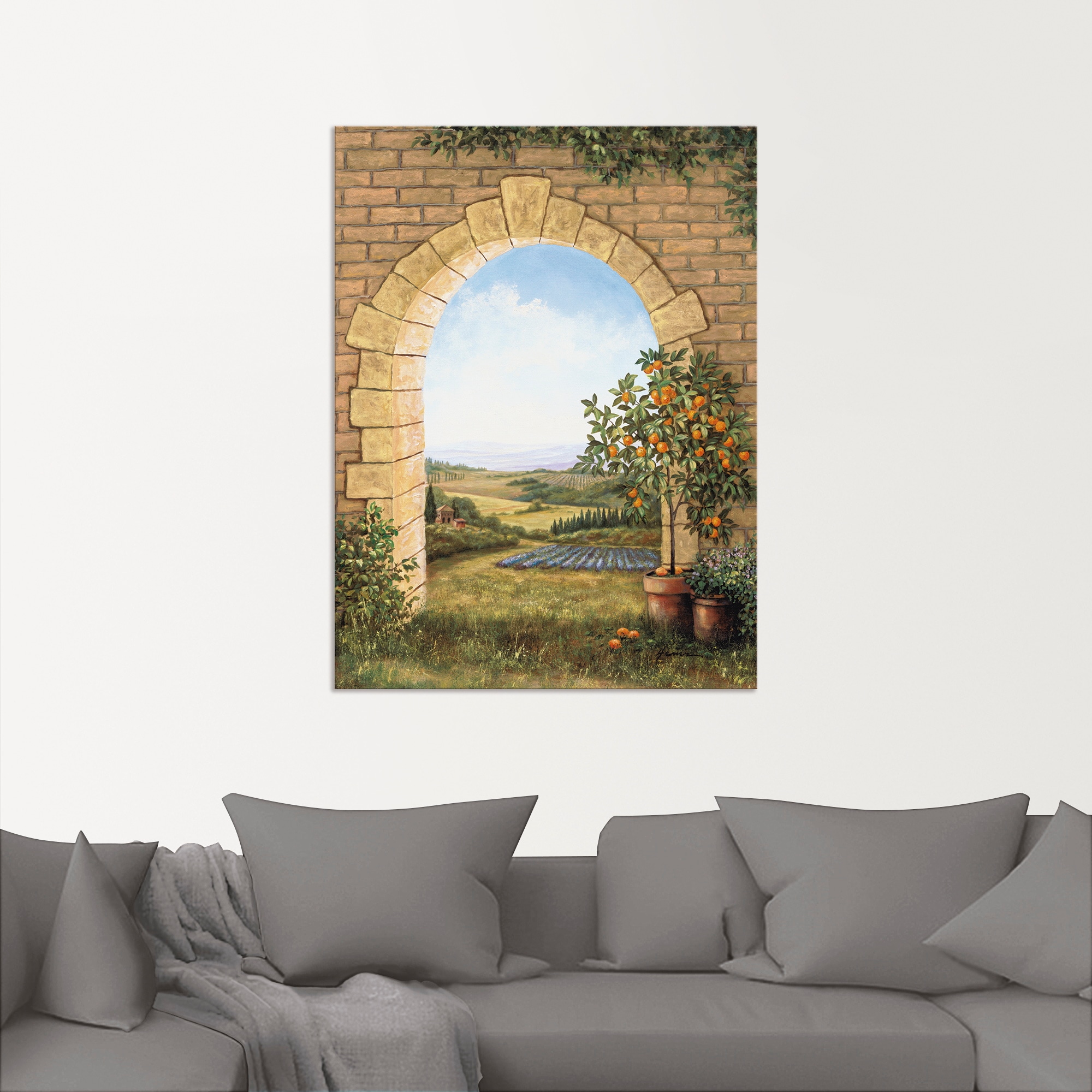 Artland Wandbild "Orangenbaum vor dem Torbogen", Fensterblick, (1 St.), als günstig online kaufen