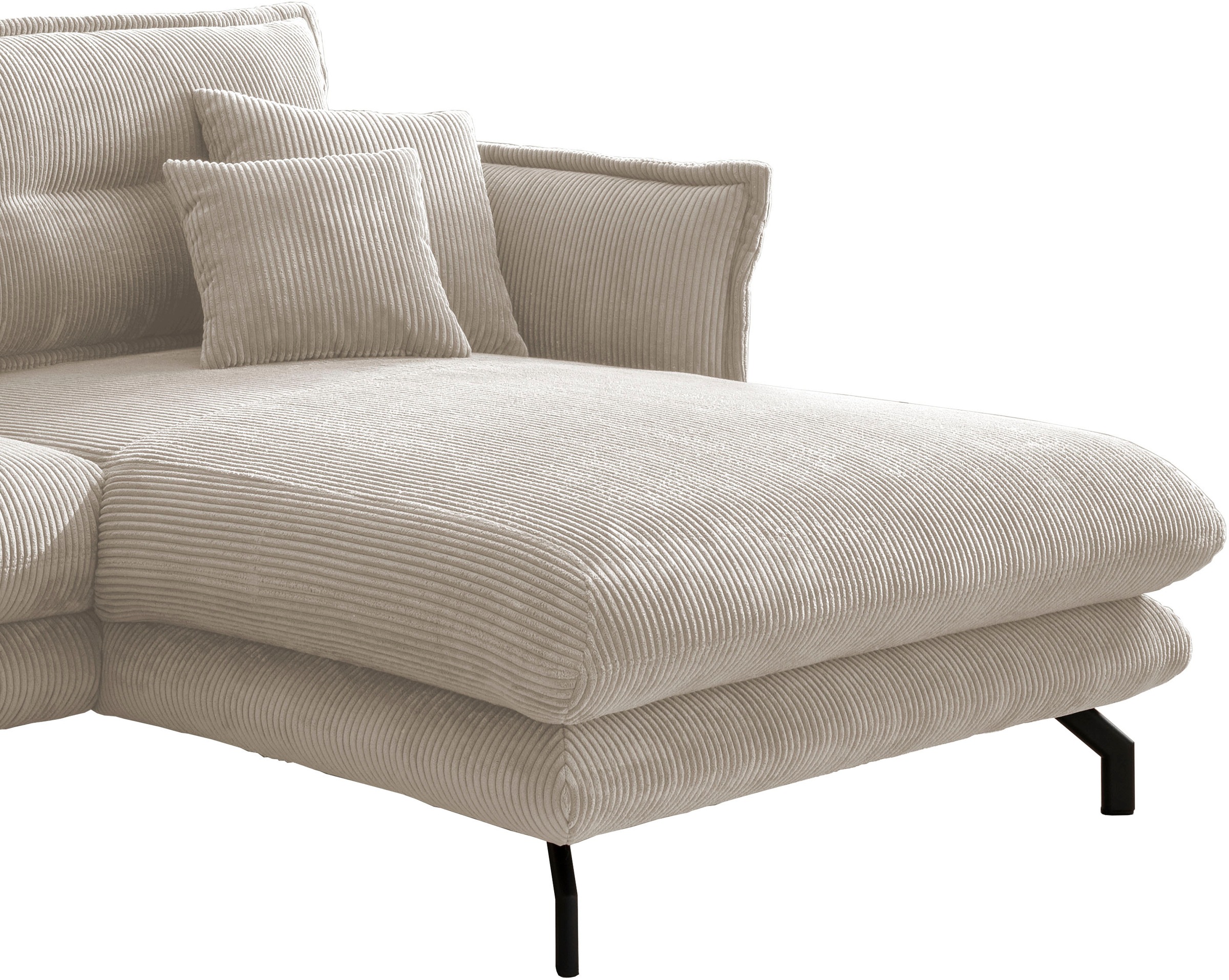 Home affaire Ecksofa »LAVA Breite 255 cm, modern und elegant, aktuelle Kissenoptik, L-Form« Armlehnen verstellbar