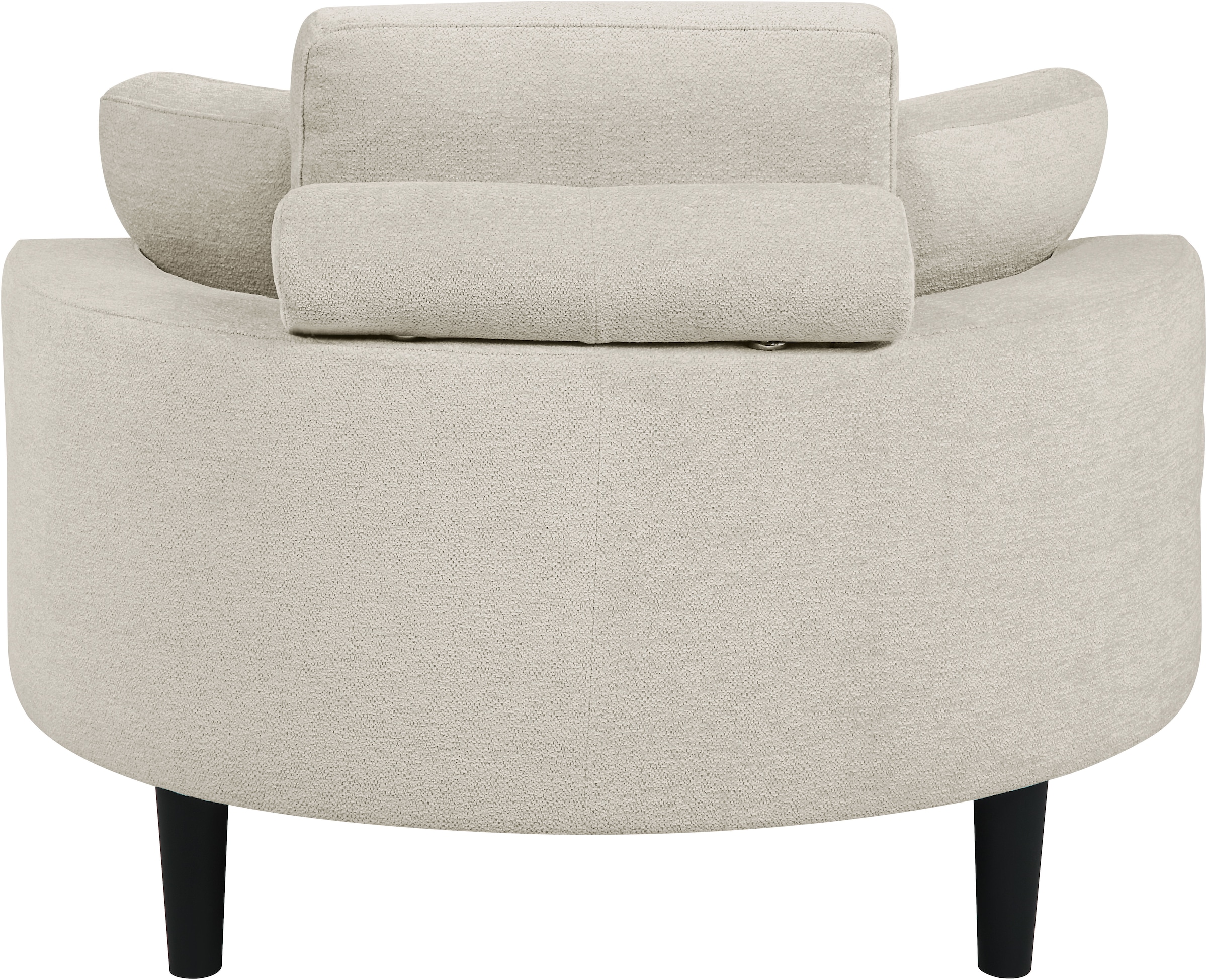 ATLANTIC home collection Loveseat »Ravi«, XXL- Sessel, inklusive Stauraumhocker, Rückenkissen & drei Zierkissen
