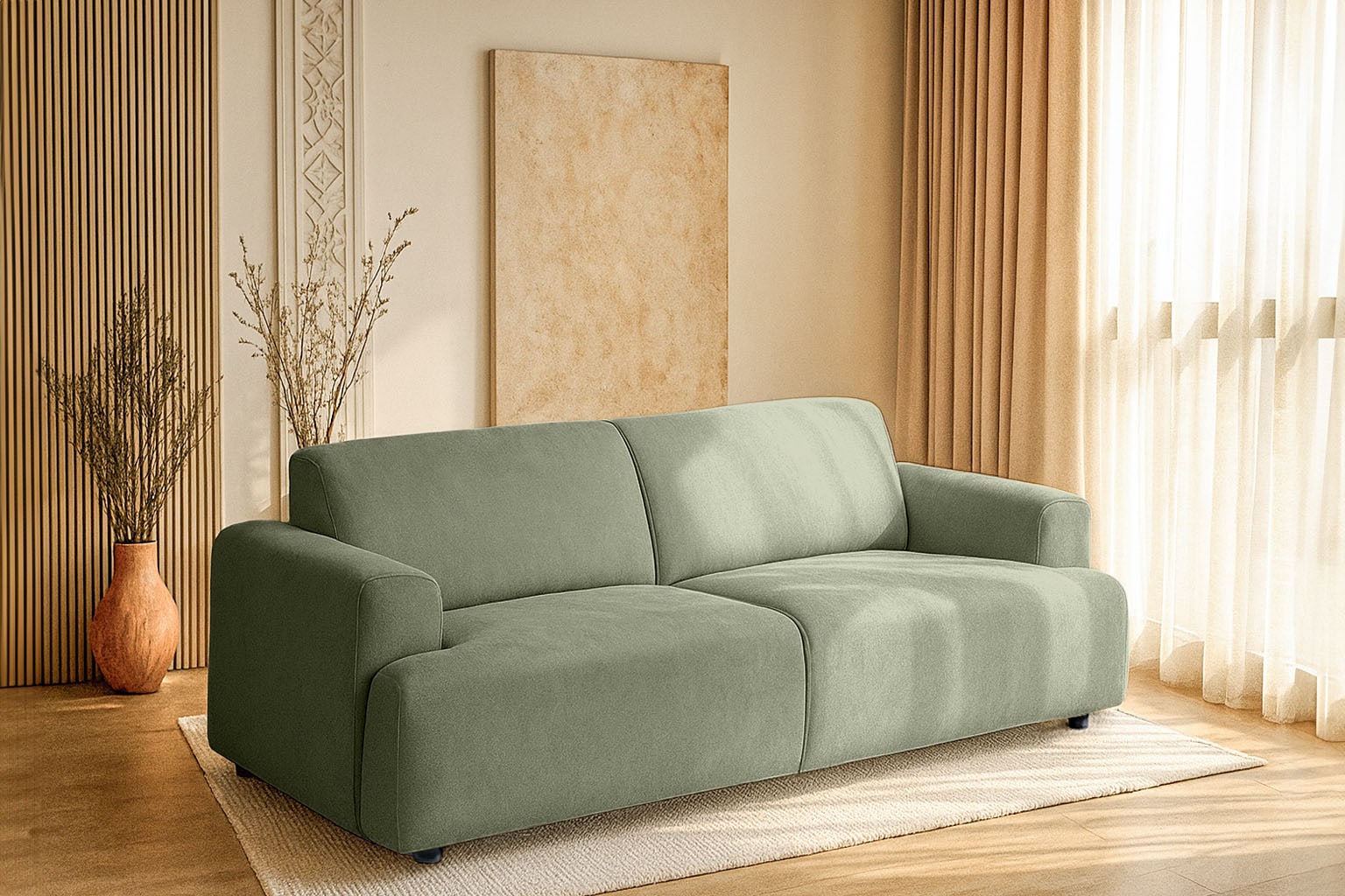 Home affaire 2,5-Sitzer »Linkka, Breite 217 cm« in einem weichen Chenille-S günstig online kaufen