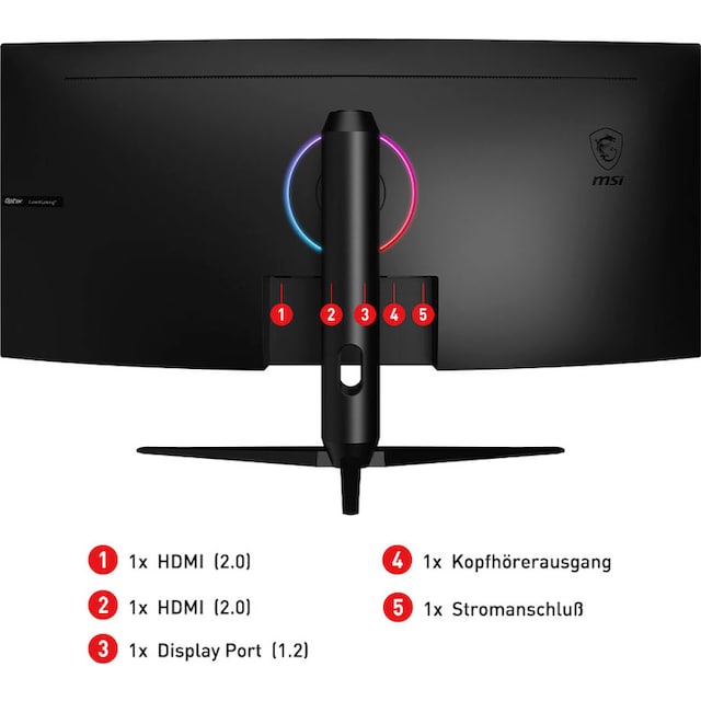 MSI Curved-Gaming-LED-Monitor »Optix MAG342CQR«, 86 cm/34 Zoll, 3440 x 1440  px, UWQHD, 1 ms Reaktionszeit, 144 Hz, höhenverstellbar, 3 Jahre  Herstellergarantie auf Raten bestellen