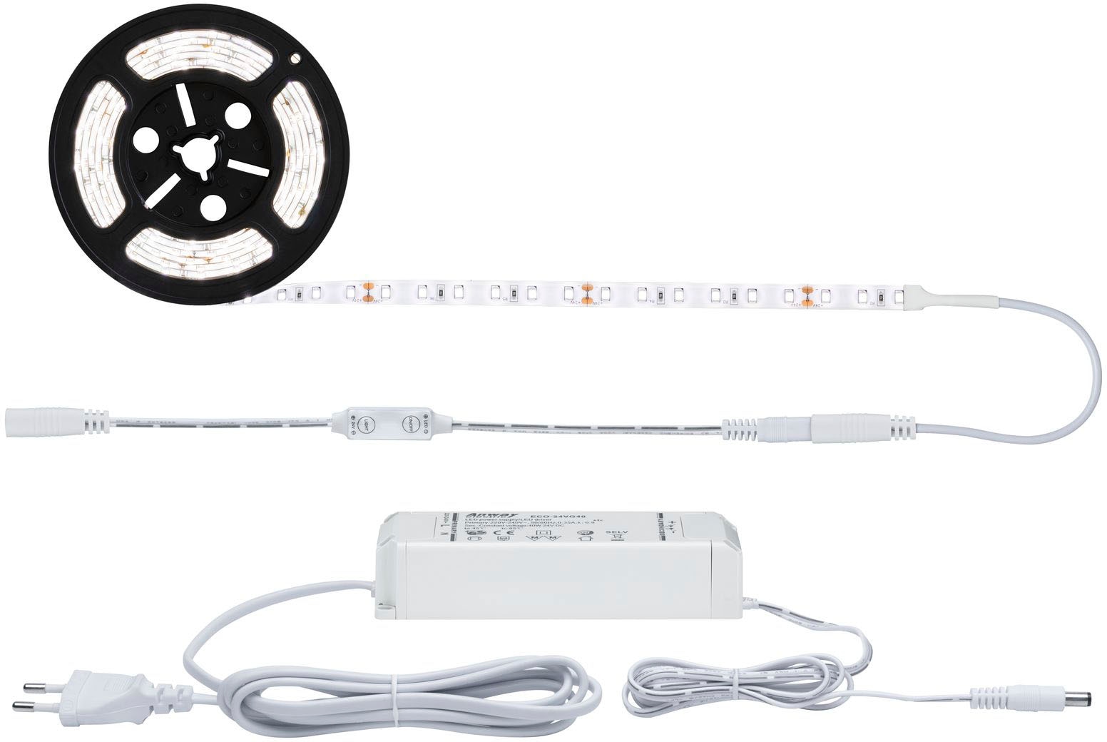 Paulmann LED-Streifen »SimpLED Power Strip Set inkl. Dimm/Switch 3m Neutralweiß 33W«, 1 St.-flammig, 33W, beschichtet