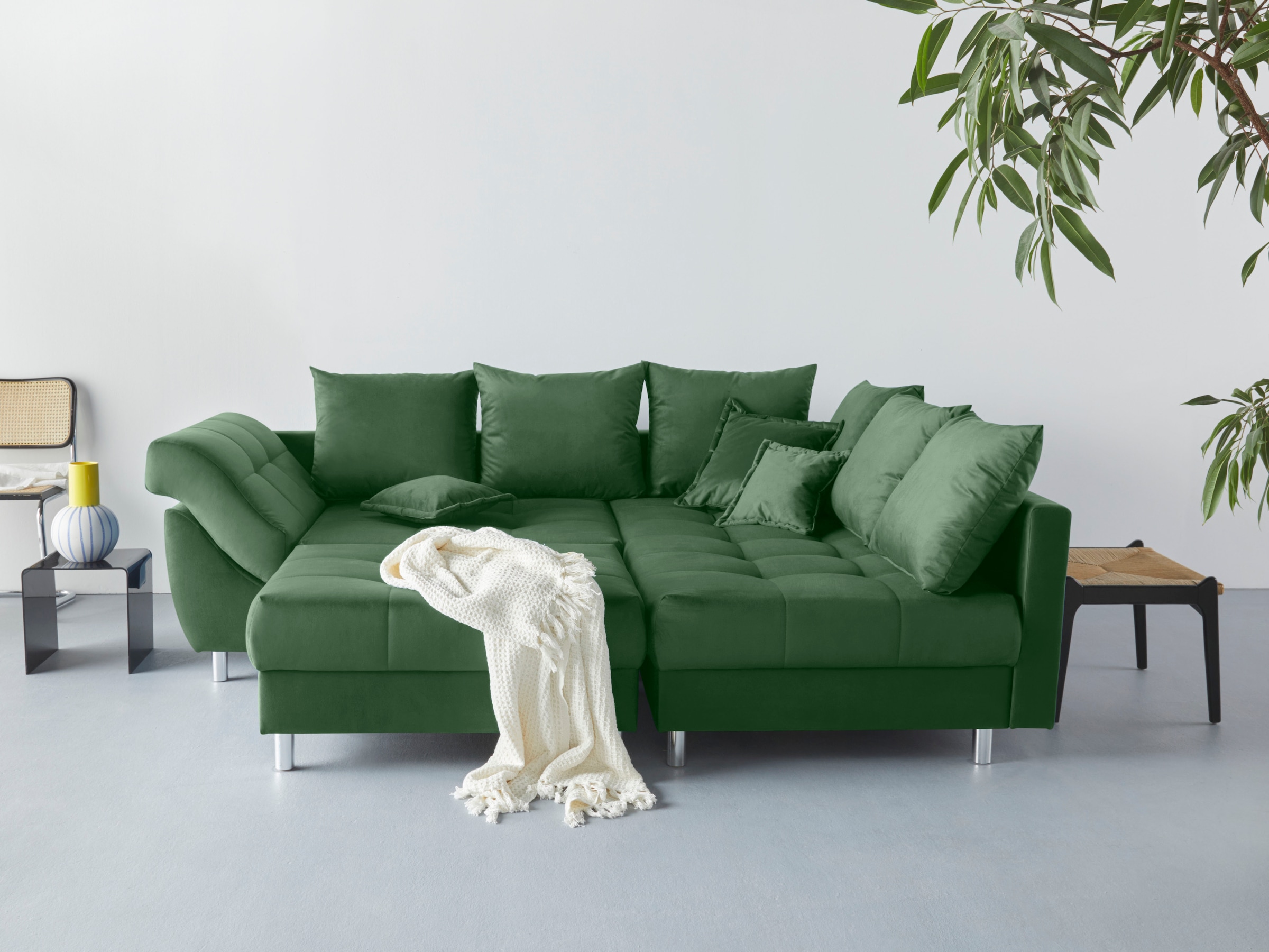 COLLECTION AB Ecksofa »(Spar-Set) Innsbruck L-Form und Hocker«, (Spar-Set), Ecksofa und Hocker, Recamiere links oder rechts montierbar