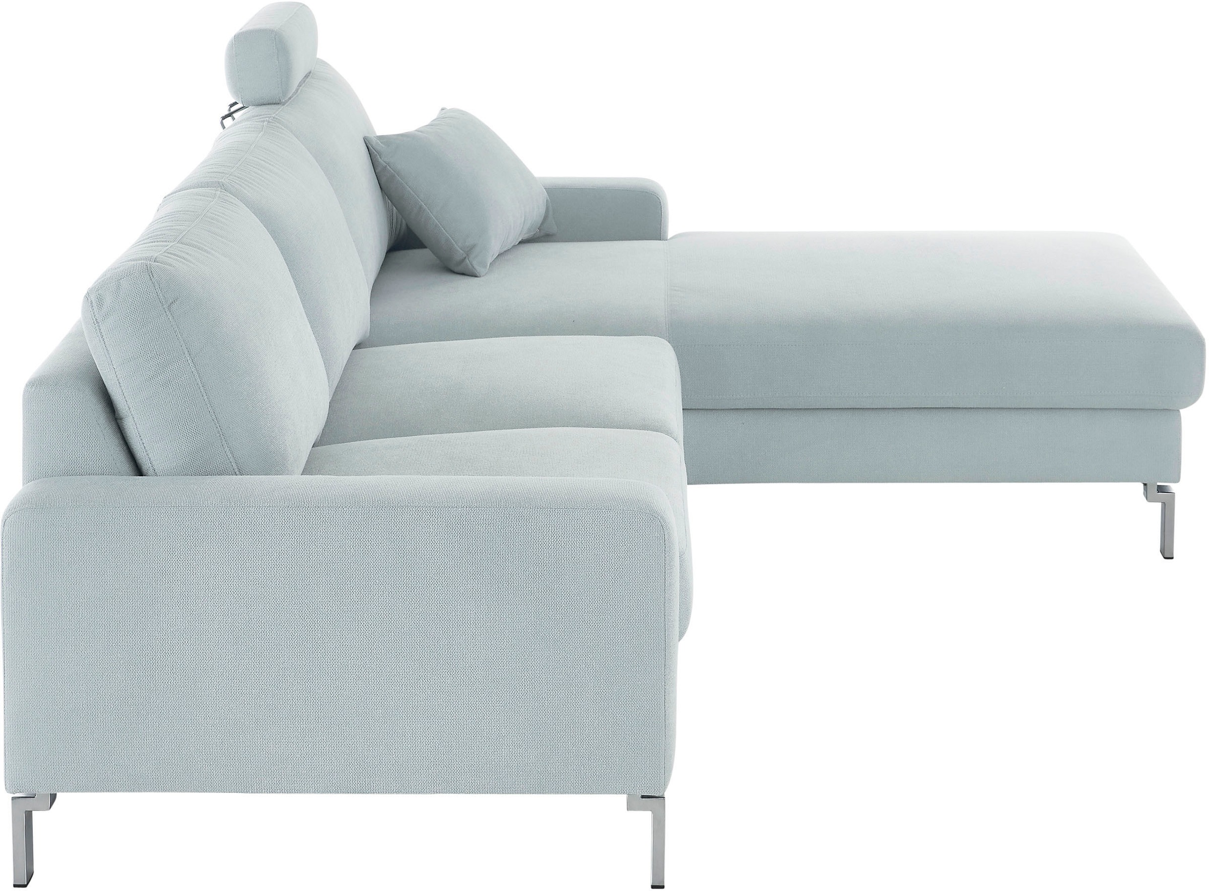 3C Candy Ecksofa »Lecce, wahlweise PUR-Schaumstoff oder Tonnentaschenfederkern«, Bett im 2,5-Sitzer, teilmotorische Schlaffunktion im Longchair, L-Form