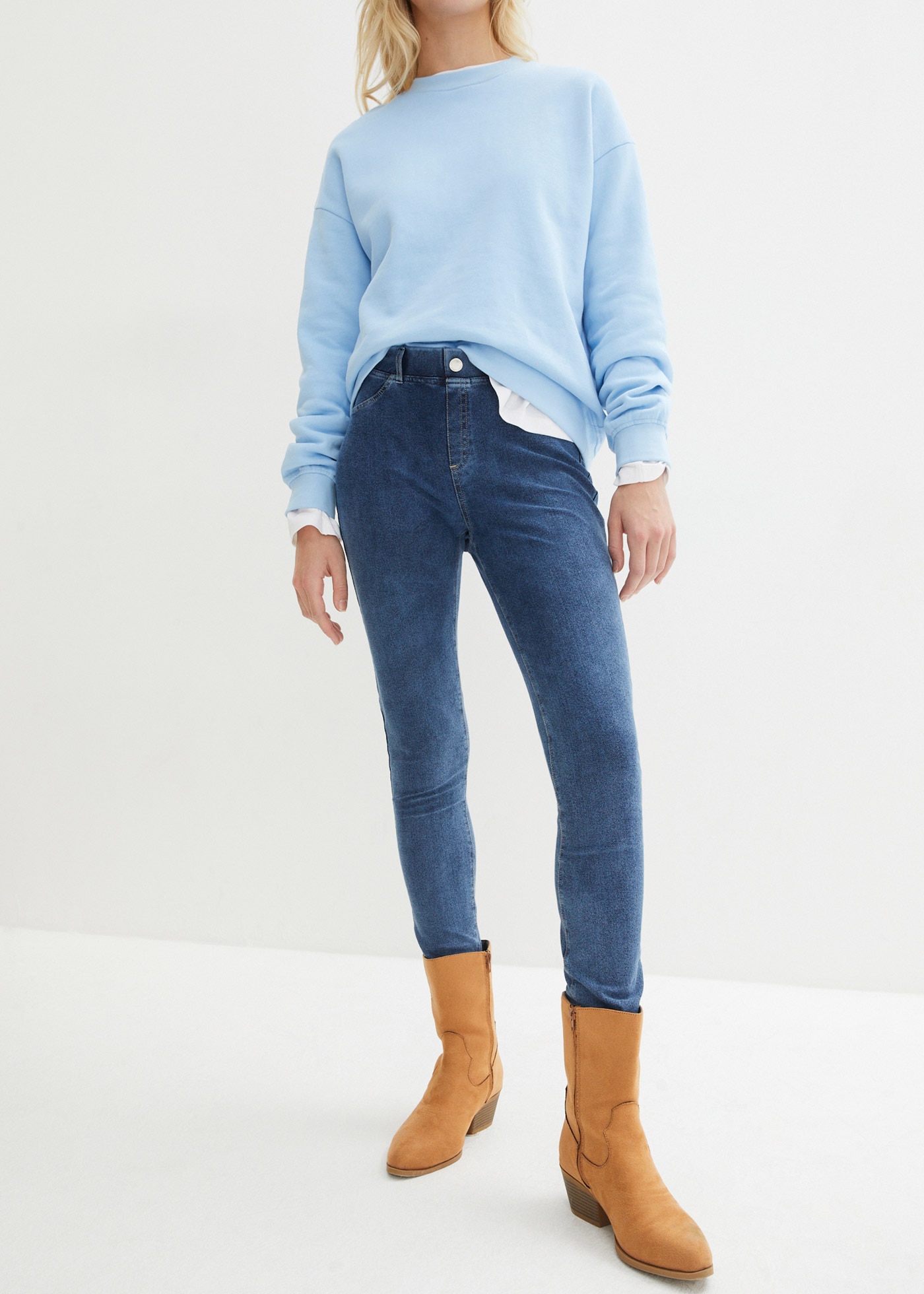 bonprix Leggings »Leggings in Jeansoptik«  aus Baumwollmischung, Slim fit, in Jeansoptik, mit Eingrifftaschen