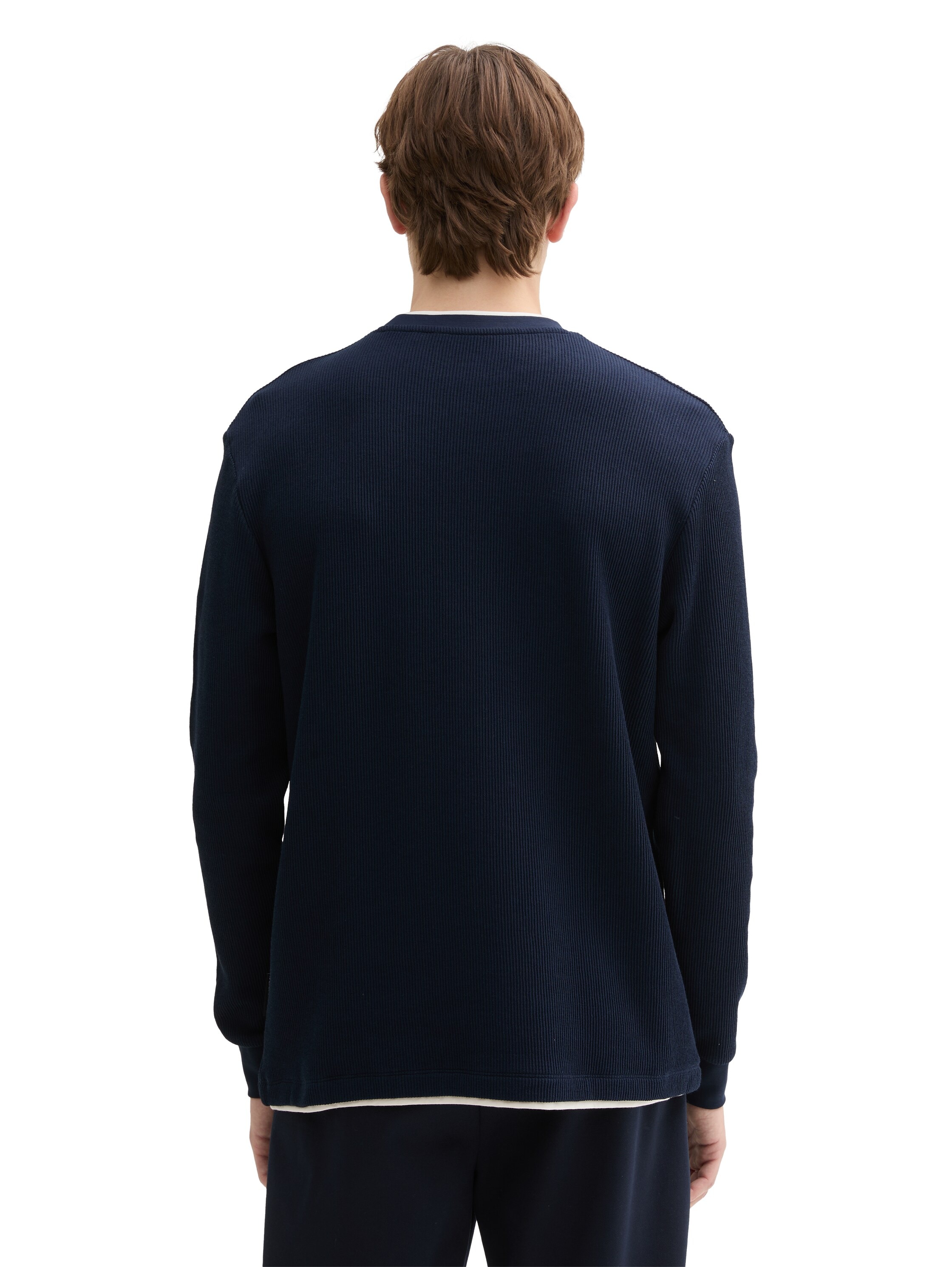 TOM TAILOR Denim 2-in-1-Langarmshirt, mit Rippstruktur