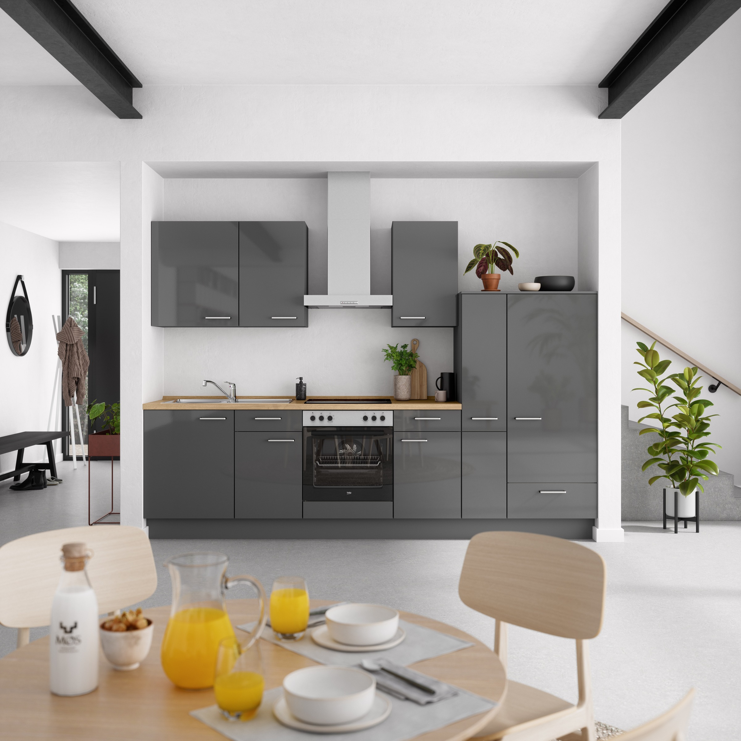 nobilia® Küchenzeile »"Flash I"«, vormontiert, Ausrichtung wählbar, Breite 300 cm, wahlw. mit E-Geräten