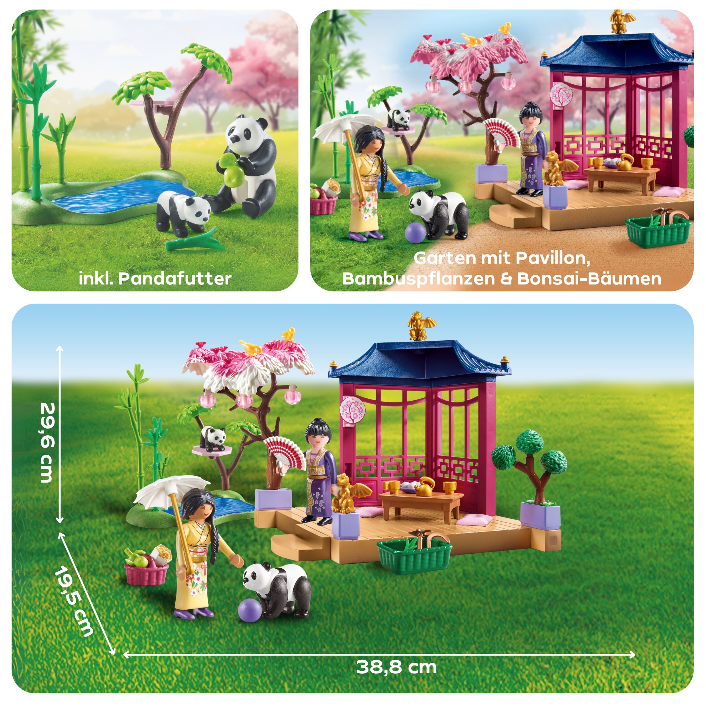 Playmobil® Konstruktions-Spielset »Asiatischer Garten mit Pandafütterung (71762), Playmobil My Life«, (111 St.), Made in Europe